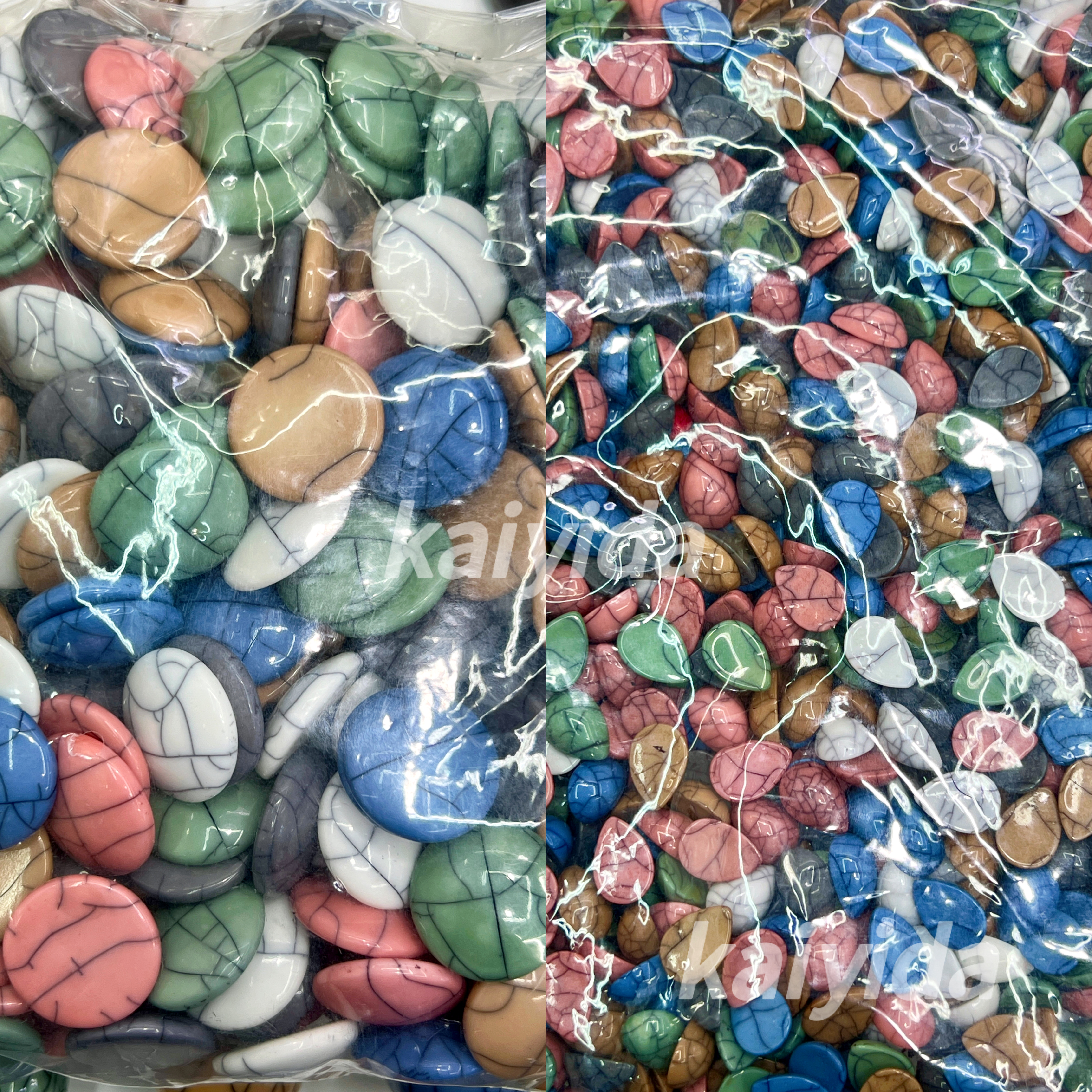 树脂裂纹异形直孔珠子 半片手工diy装饰配件 手串手链项链吊坠耳环散珠饰品详情图4