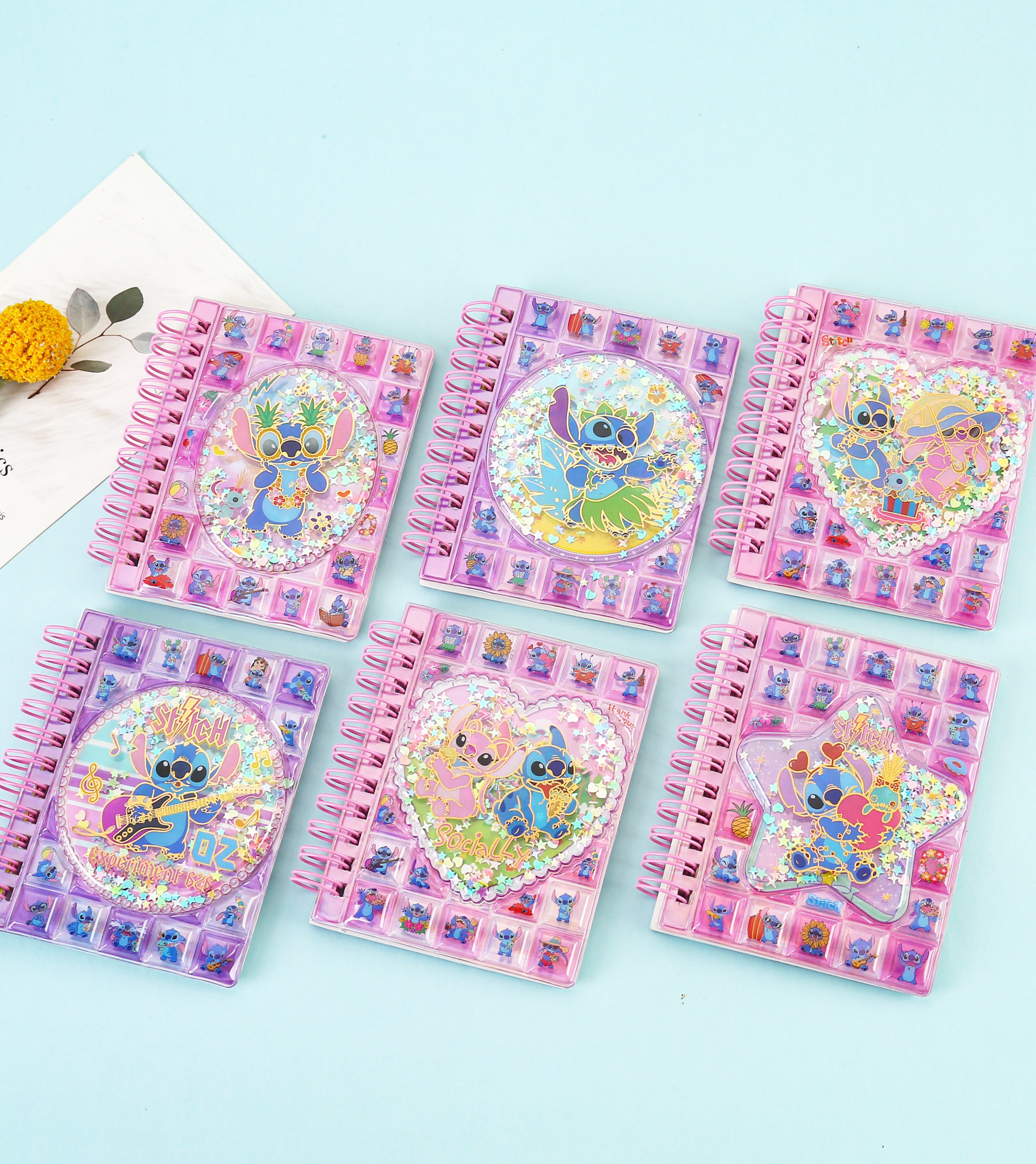 新品LSGG亮片笔记本，流沙摇摇乐亮片减压线圈本，高颜值精致网红笔记本详情图4