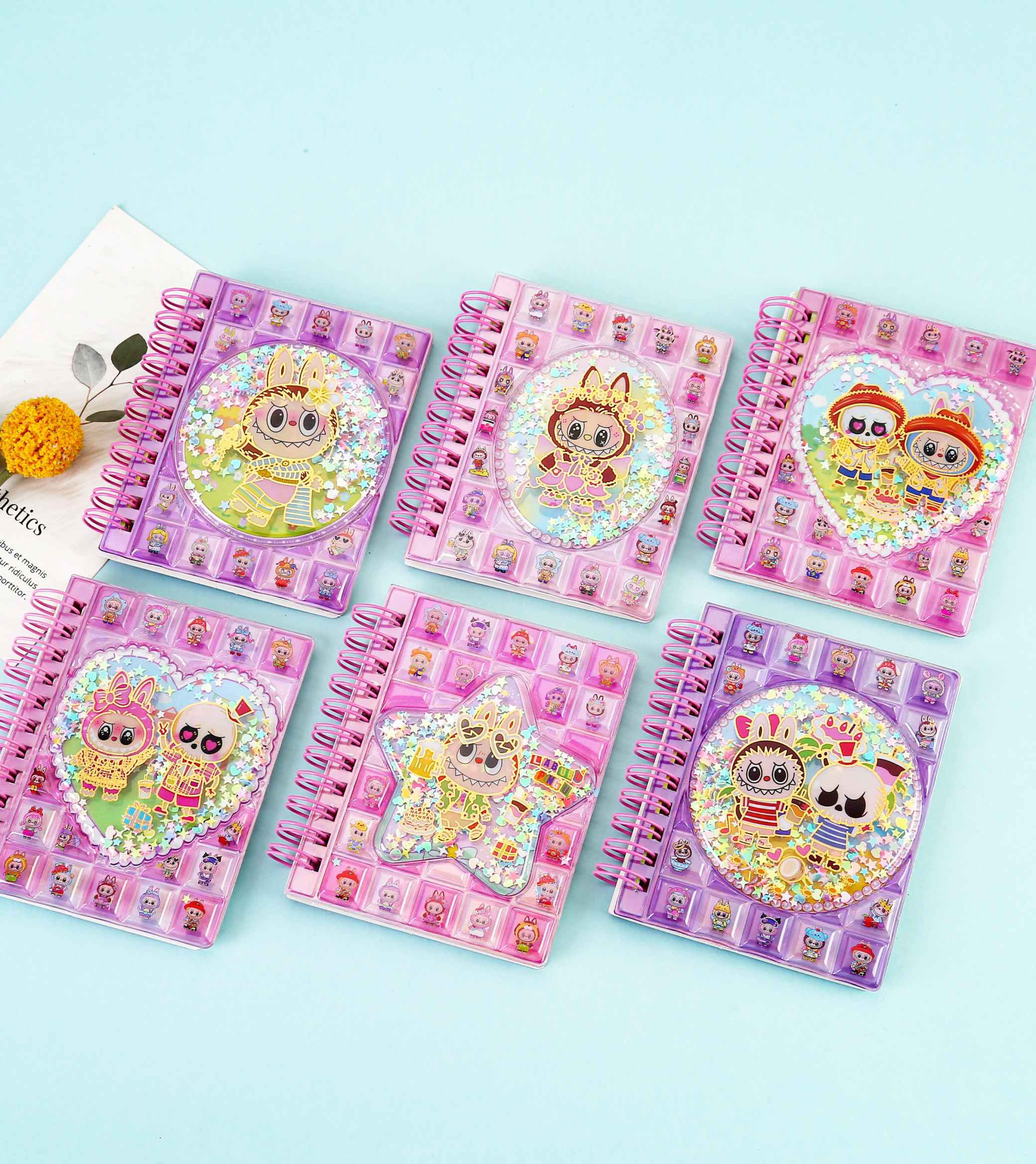 新品LSGG亮片笔记本，流沙摇摇乐亮片减压线圈本，高颜值精致网红笔记本详情图10