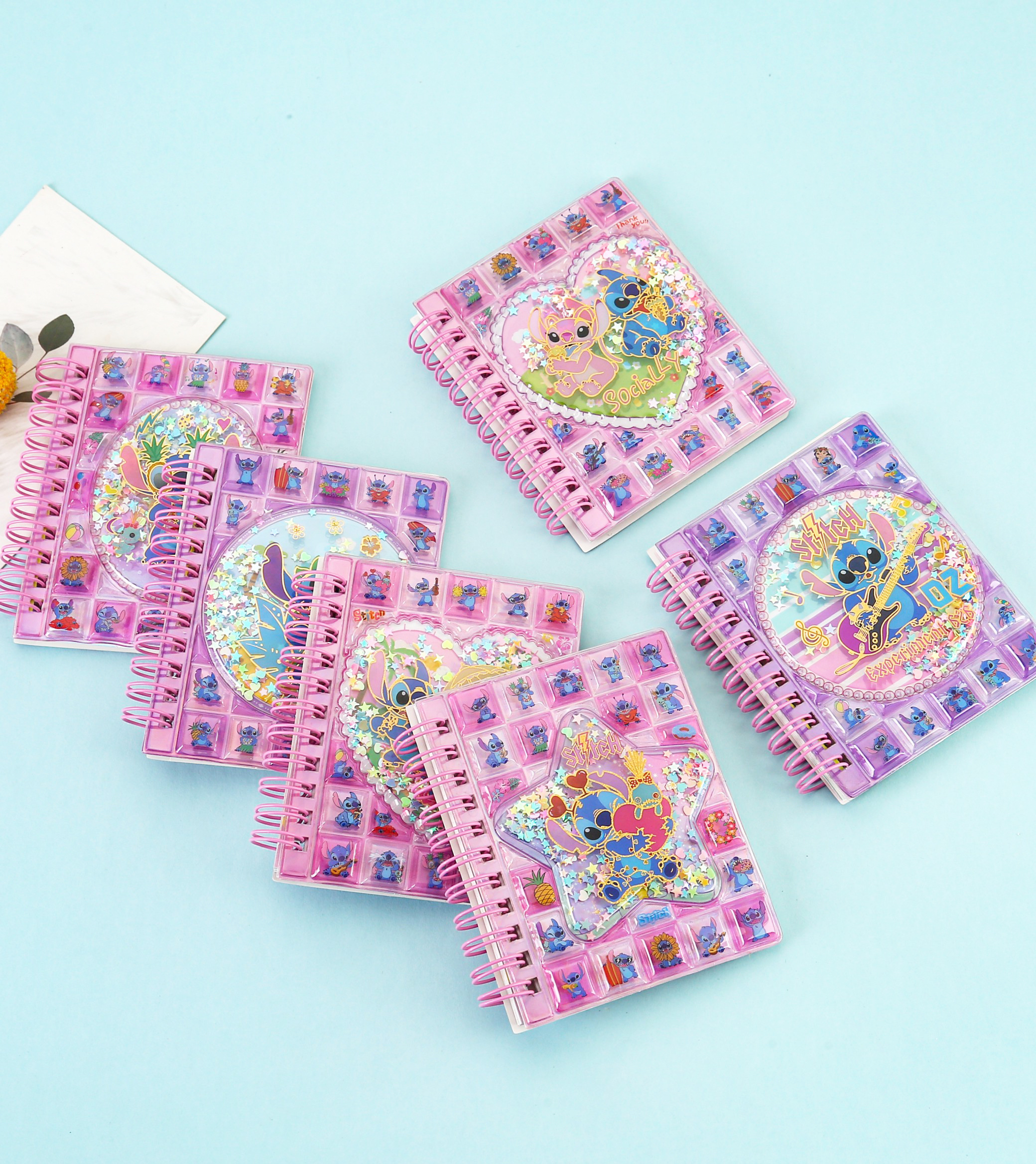 新品LSGG亮片笔记本，流沙摇摇乐亮片减压线圈本，高颜值精致网红笔记本详情图3