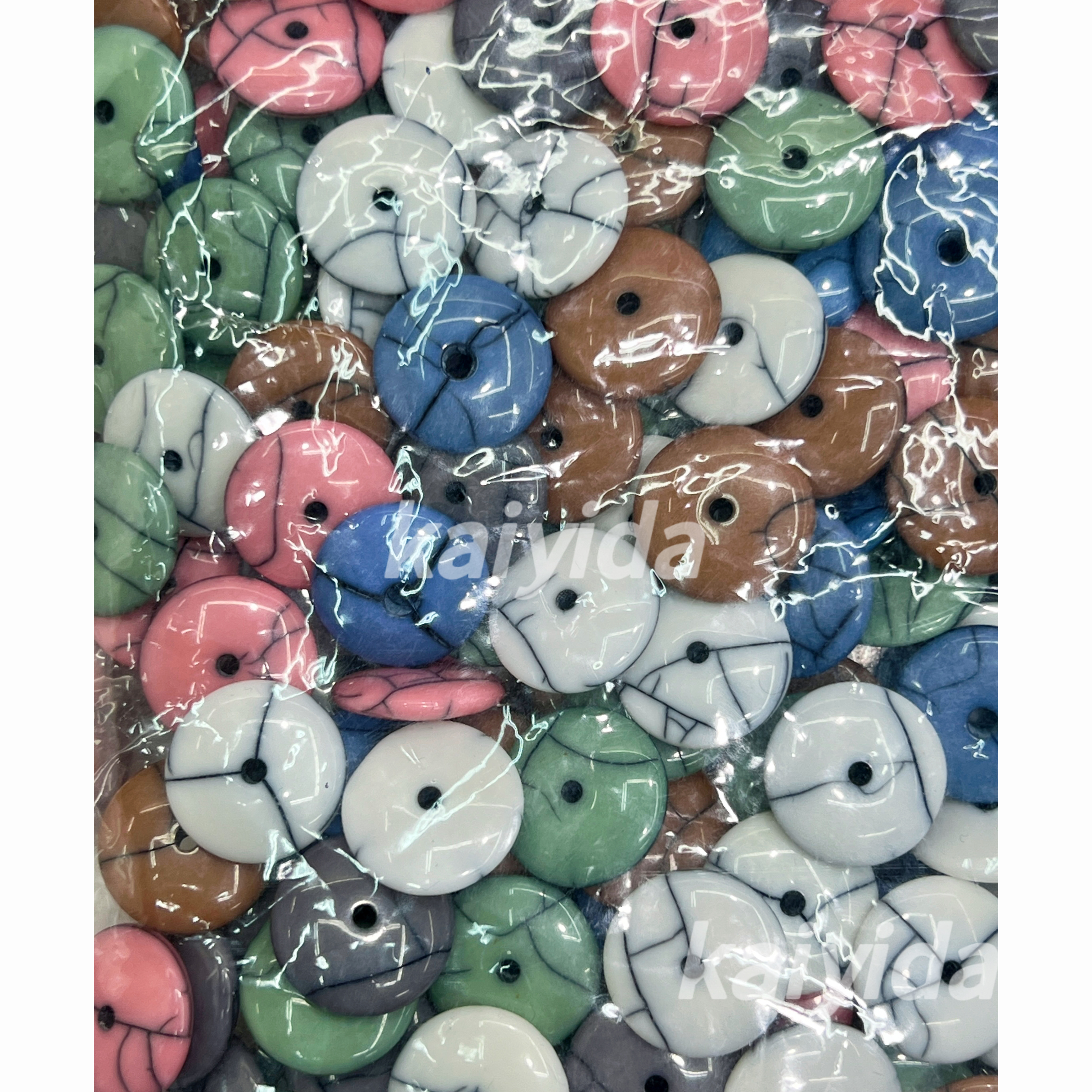 树脂裂纹异形直孔珠子 半片手工diy装饰配件 手串手链项链吊坠耳环散珠饰品详情图2