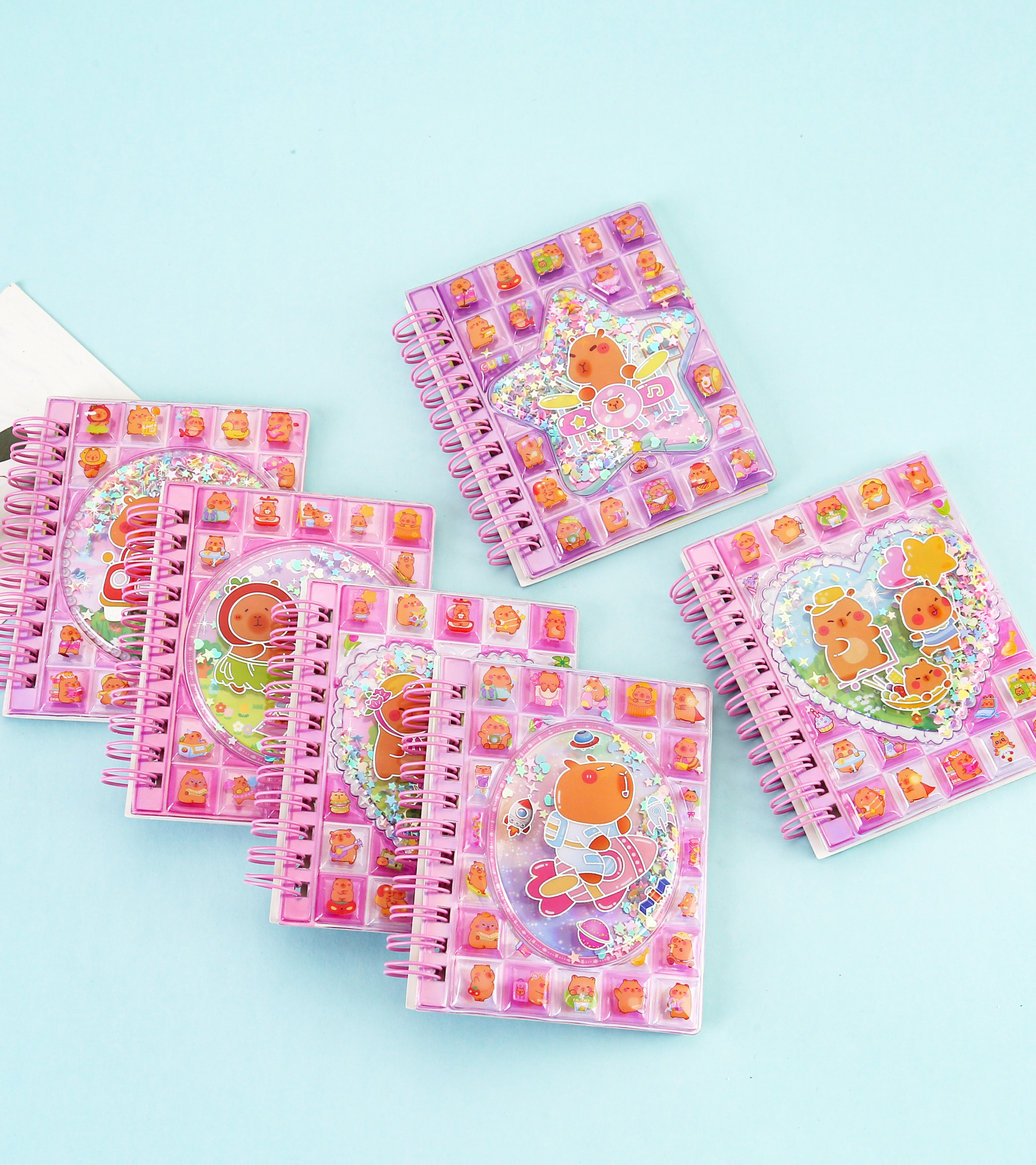 新品LSGG亮片笔记本，流沙摇摇乐亮片减压线圈本，高颜值精致网红笔记本详情图11