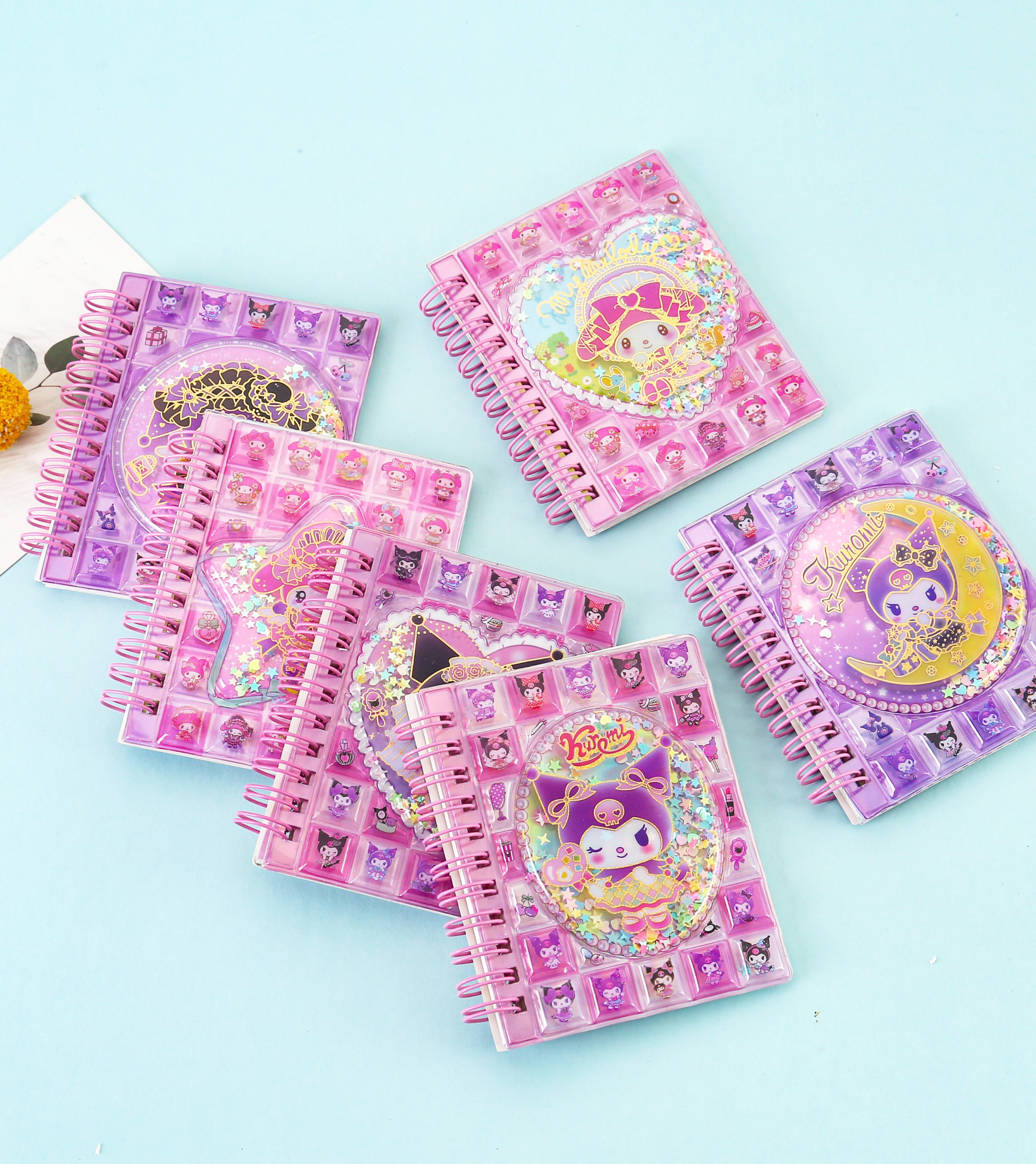 新品LSGG亮片笔记本，流沙摇摇乐亮片减压线圈本，高颜值精致网红笔记本详情图6