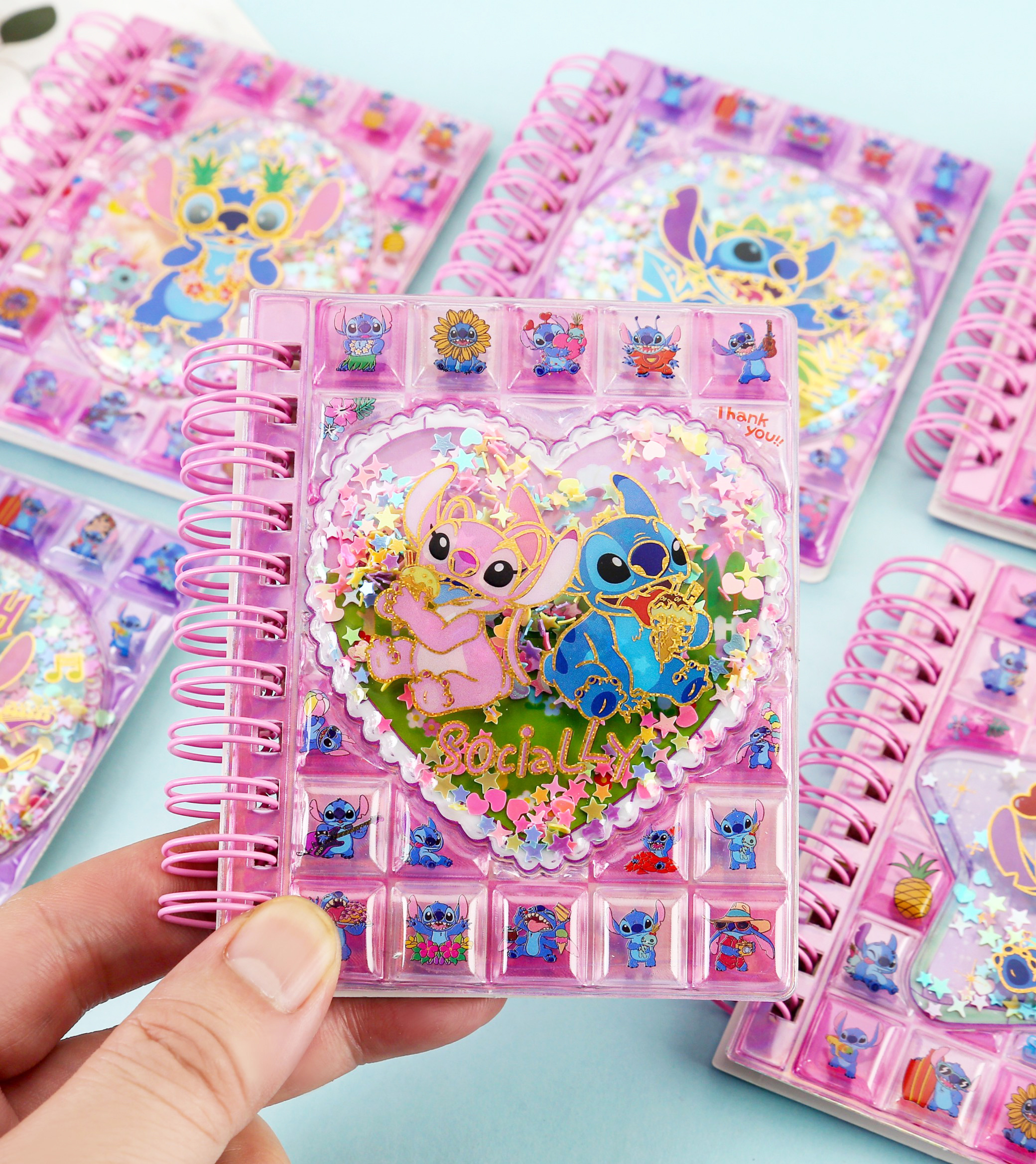 新品LSGG亮片笔记本，流沙摇摇乐亮片减压线圈本，高颜值精致网红笔记本详情图2