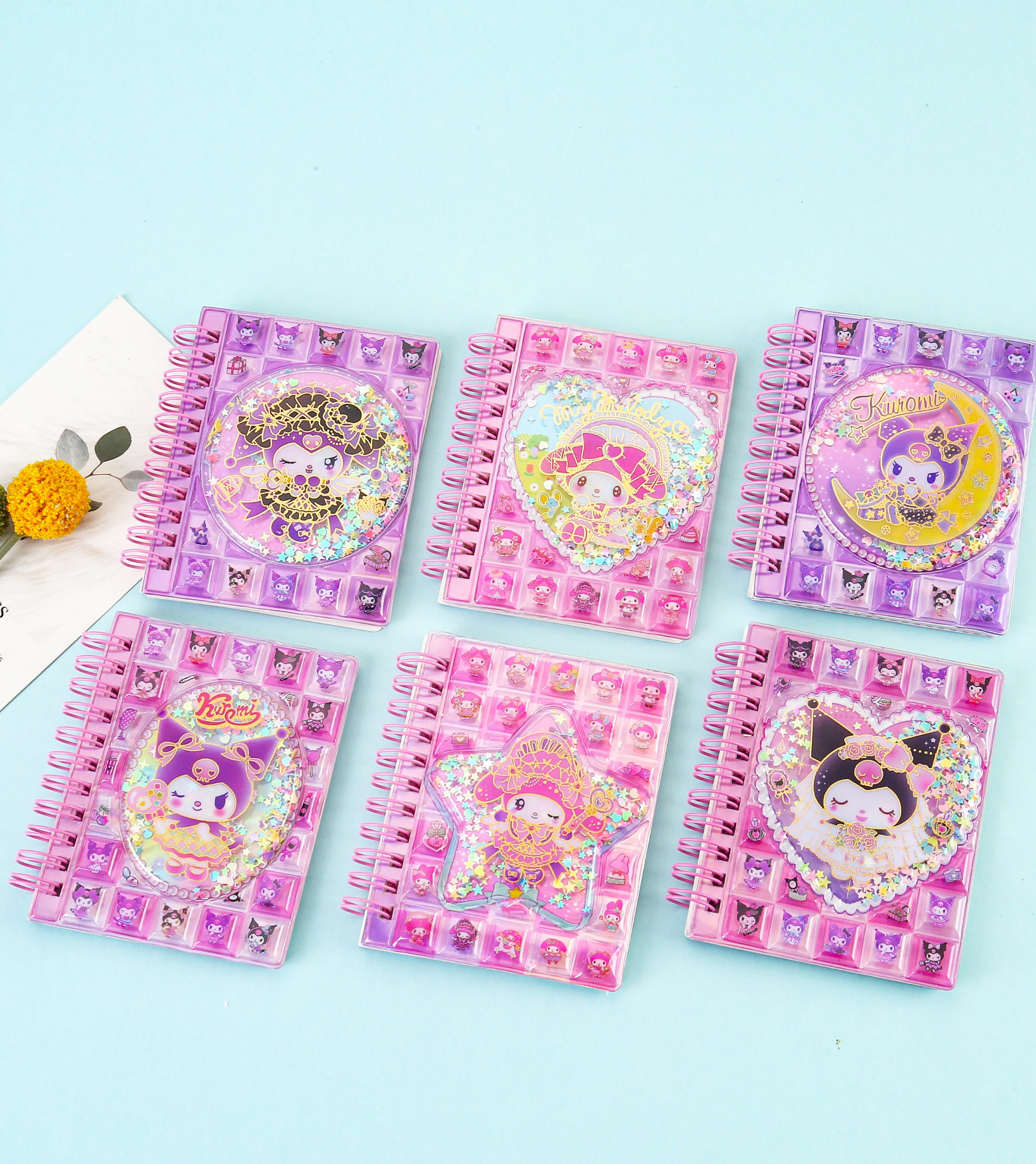 新品LSGG亮片笔记本，流沙摇摇乐亮片减压线圈本，高颜值精致网红笔记本详情图7