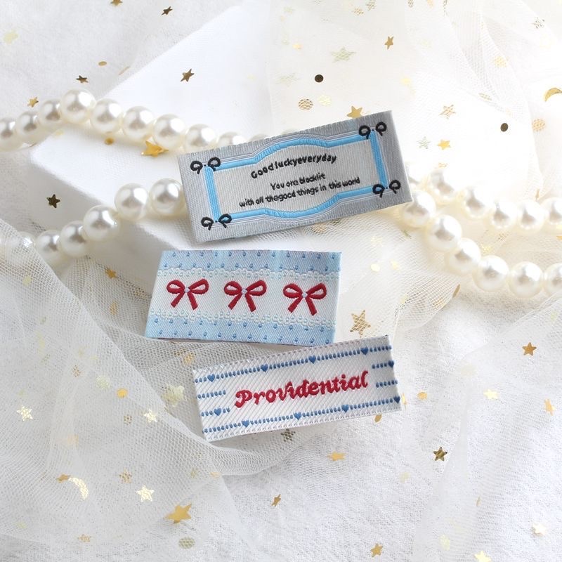 ins colored woven labels, fabric labels, embroidered labels, DIY handmade clothing decoration materials and accessories