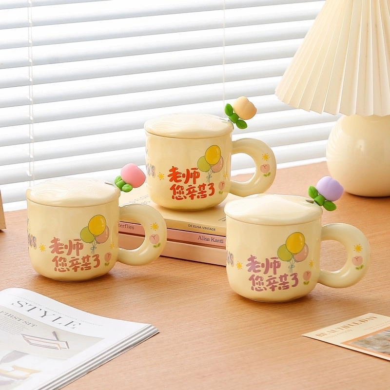 Teachers' Day cup gift for teachers, with lid and spoon, gift box packaging detail image 5