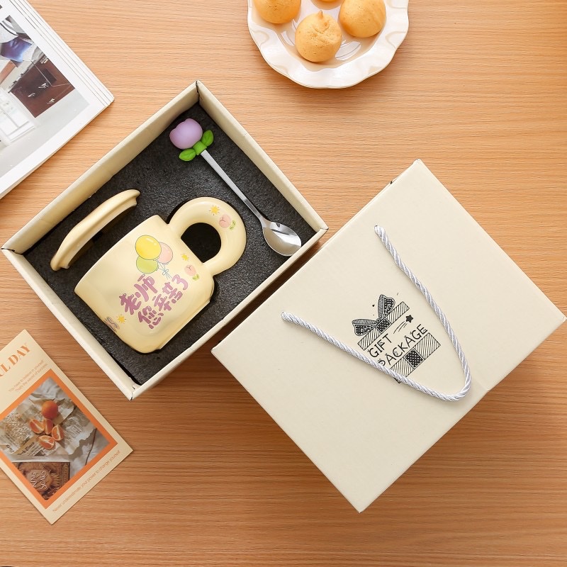 Teachers' Day cup gift for teachers, with lid and spoon, gift box packaging detail image 9