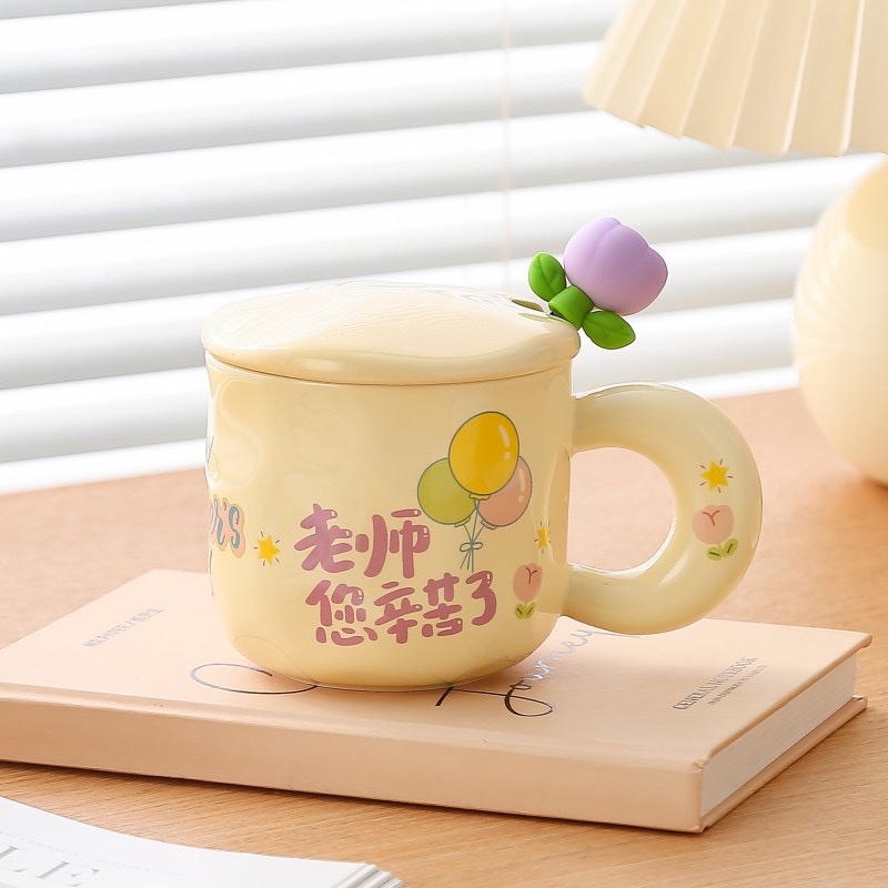 Teachers' Day cup gift for teachers, with lid and spoon, gift box packaging detail image 2