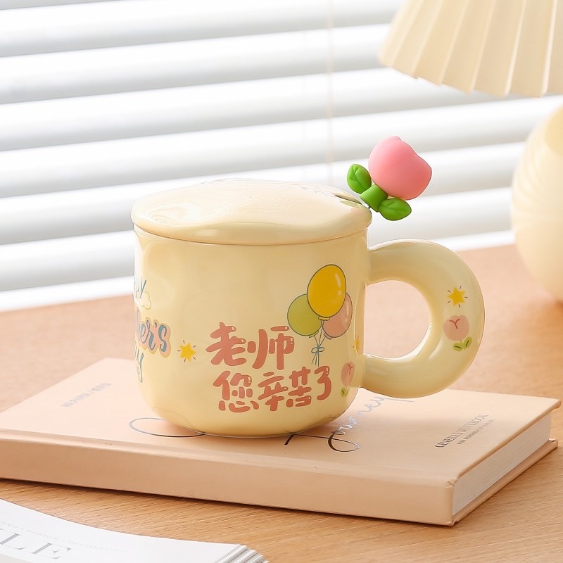 Teachers' Day cup gift for teachers, with lid and spoon, gift box packaging detail image 3