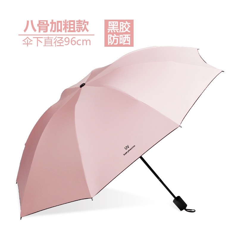 Manual UV black rubber umbrellas, three-fold umbrellas, sun protection and UV-blocking sunshade umbrellas, sun umbrellas, all-weather umbrellas, wholesale sun protection umbrellas Application Scenario