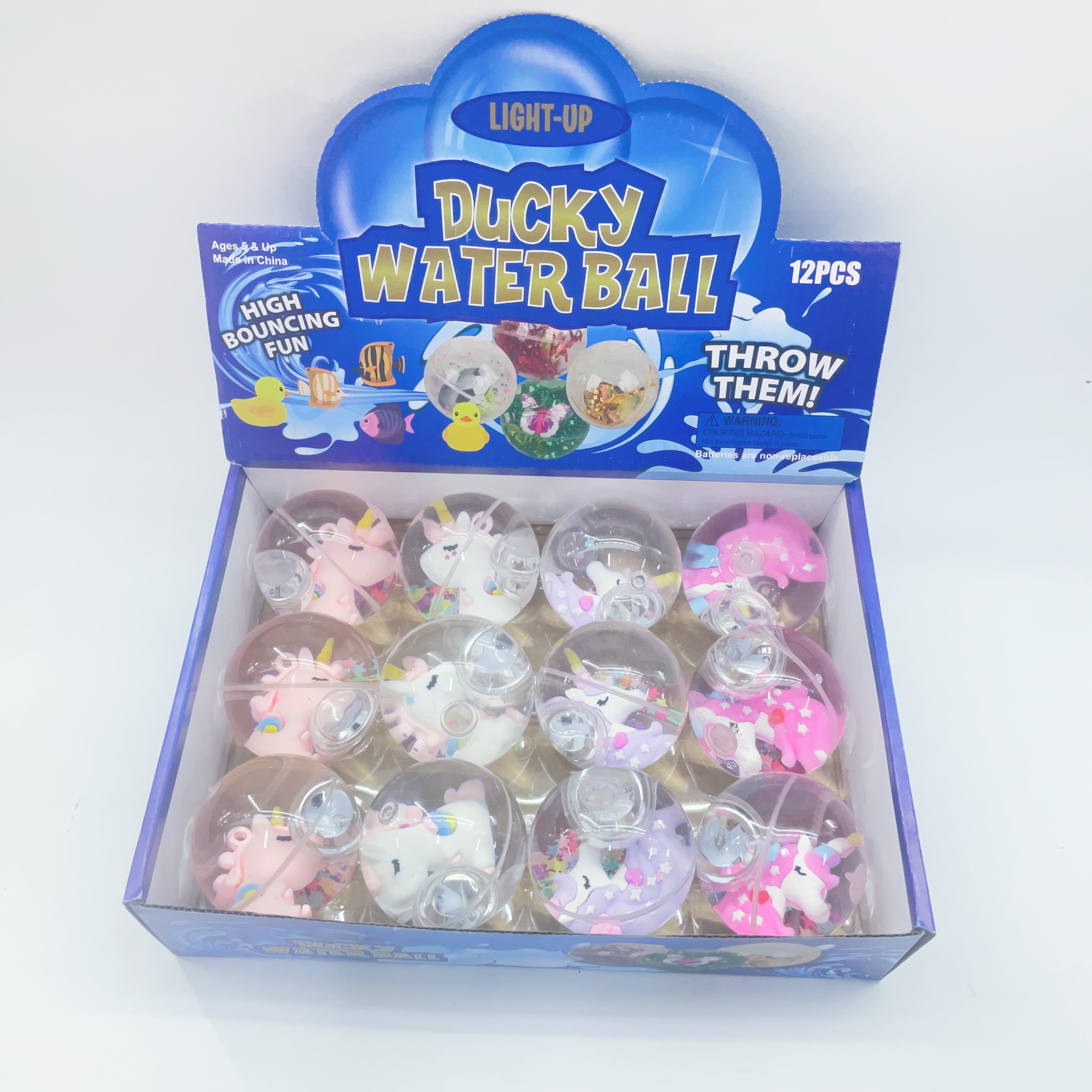 欣飞塑胶玩具，常规款，地摊小网红，6.5cm闪光水晶球2895-98白底实物图