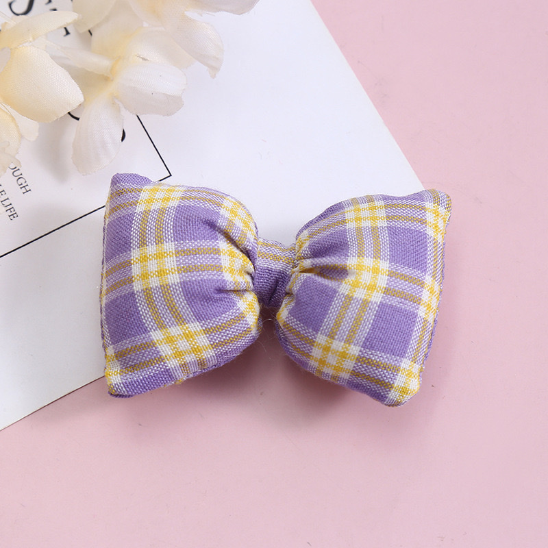 Wholesale of Korean-style cotton and linen checkered pure cotton waist bags, bows, children's hairpins, clothing accessories, brooches and jewelry accessories detail image 3
