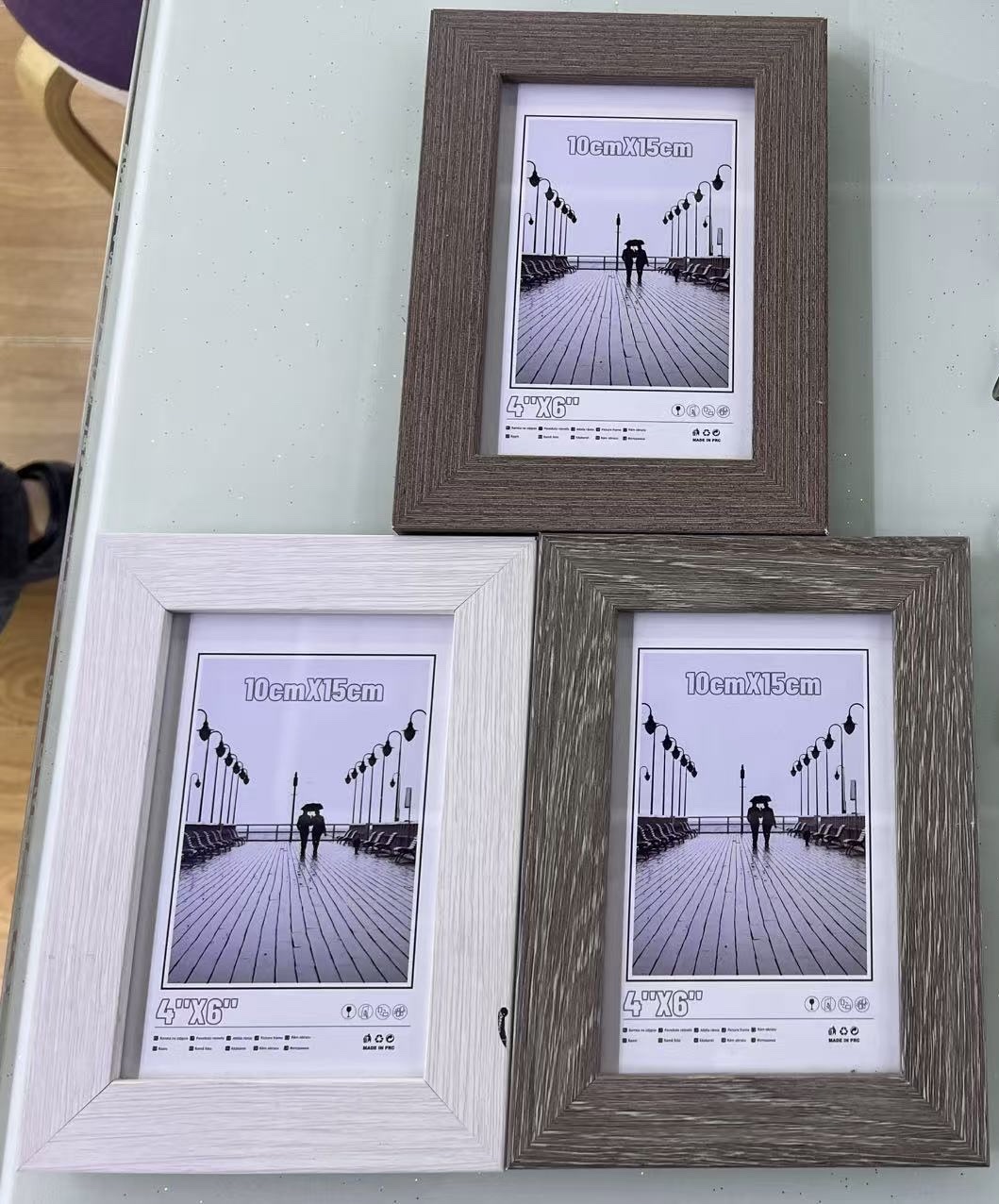 创意照片摆台亚克力相框文字仿古木纹相框装饰摆设家居文字相框