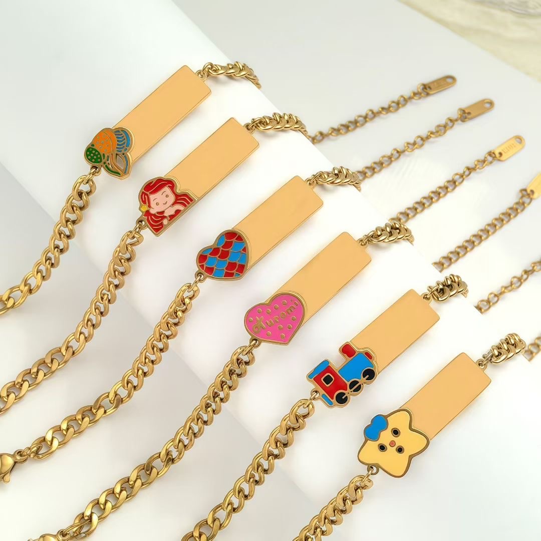 钢饰时尚简约金属手链个性潮流饰品男女款多色可选画油爱心自由搭配