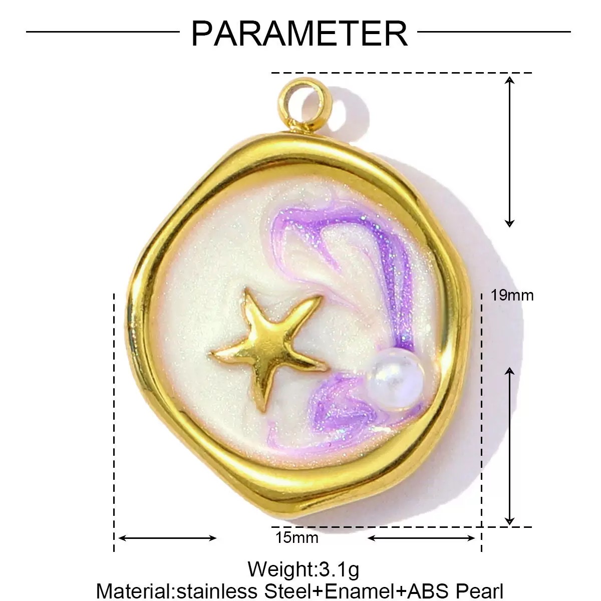 不锈钢吊坠牦牛字母淡水珠项链时尚简约吊牌配饰男女款潮流百搭不锈钢吊坠