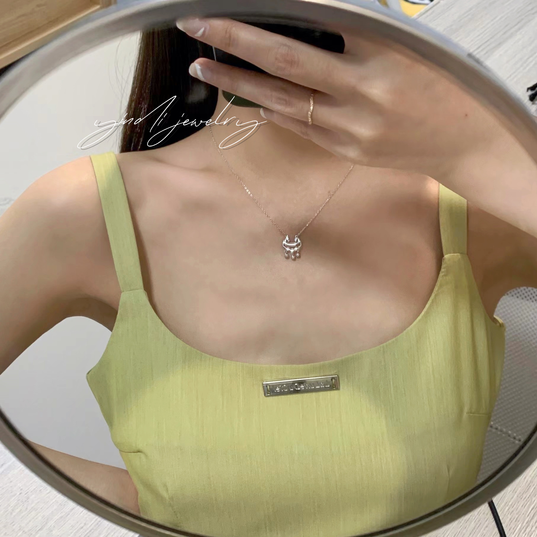 S925纯银长命锁百搭款项链简约时尚