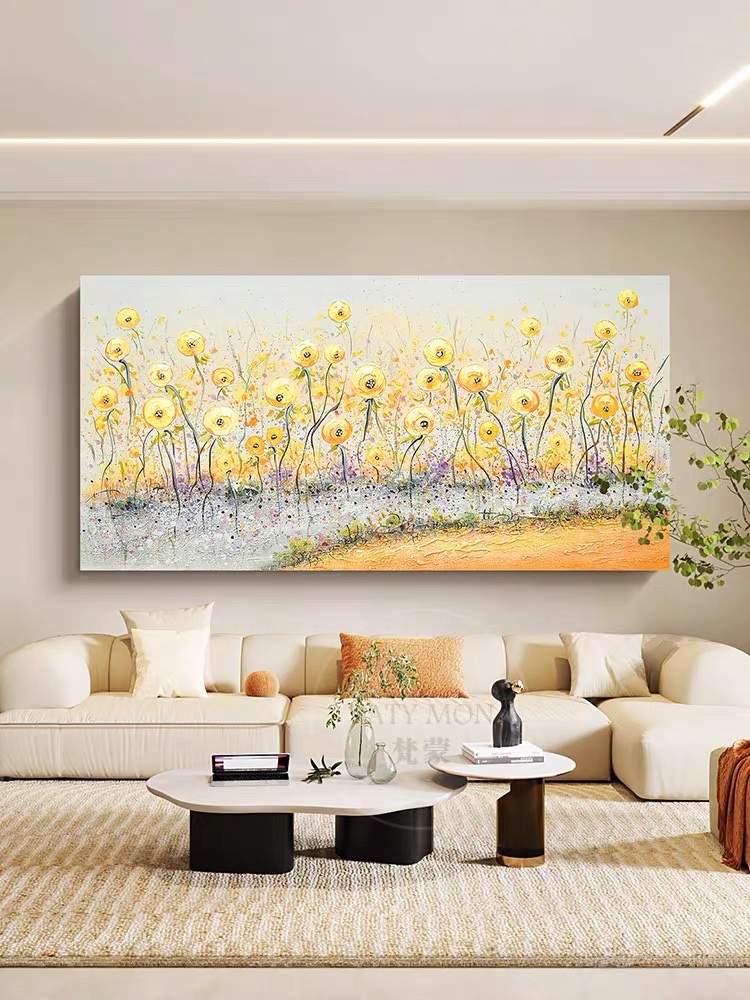 纯手绘油画墙面装饰画数字油画帆布画布现代简约客厅卧室挂画
