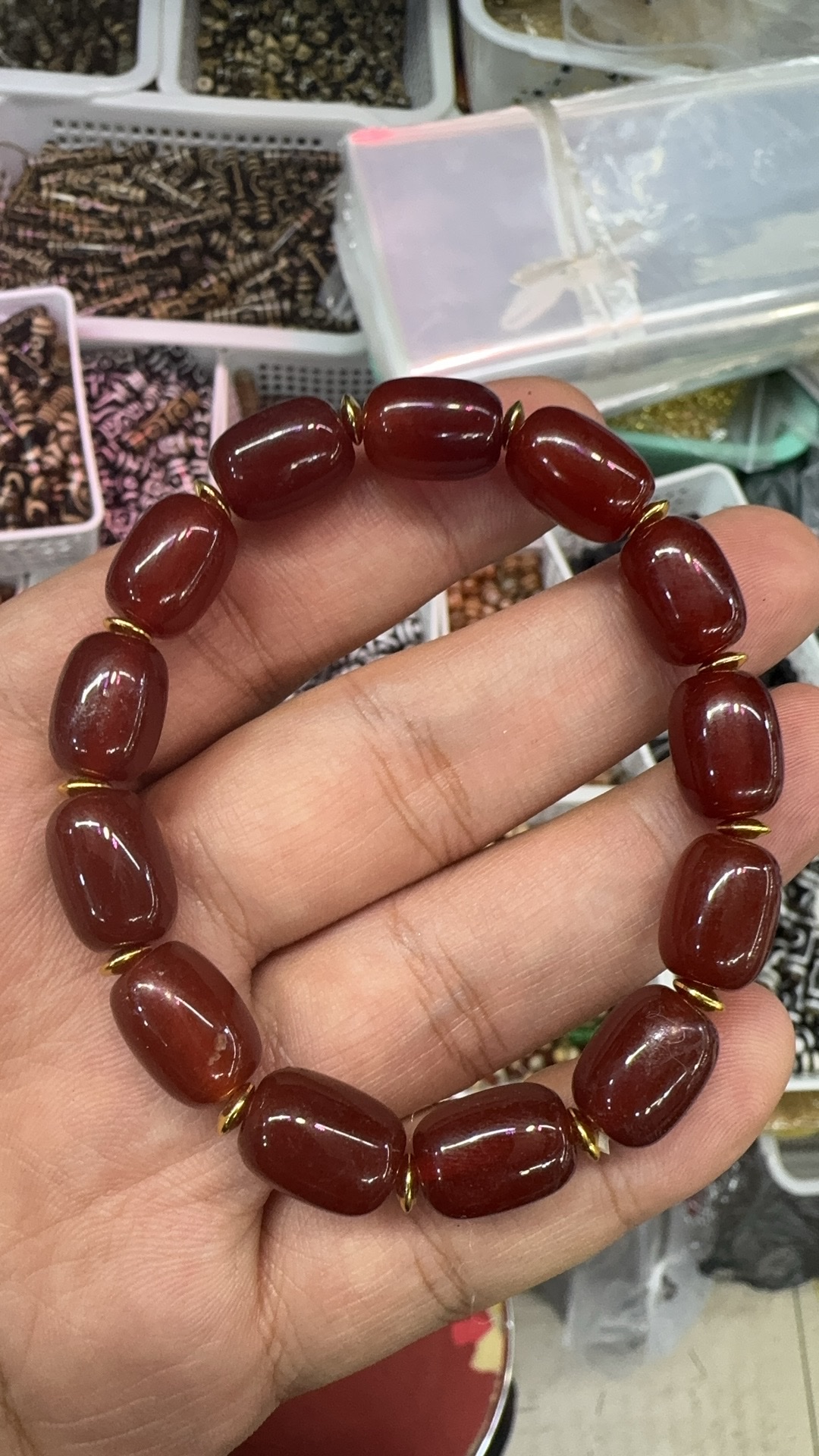 生哥玛瑙手链 红玛瑙手链 手串 diy饰品 天然玛瑙