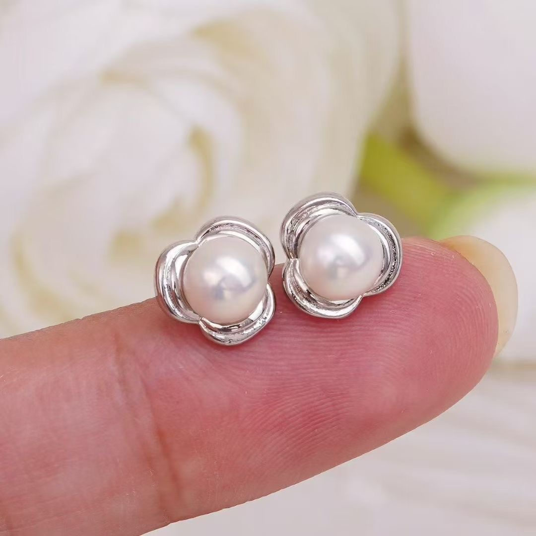 14K注金防过敏淡水珍珠耳钉 | 6mm面包珠耳钉耳饰饰品🔥热卖 防过敏保色