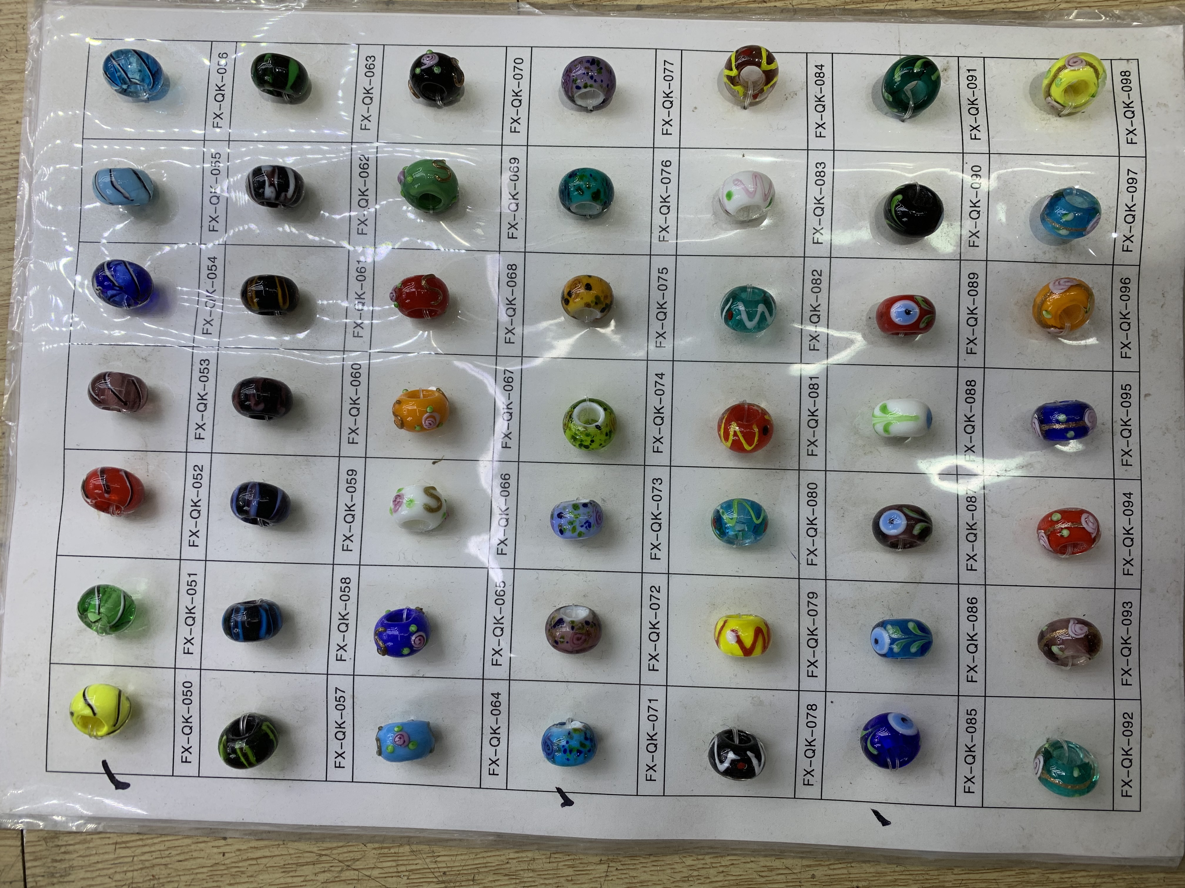 灯工琉璃潘多拉大孔珠饰品配件厂家直销欢迎光临E区2楼5531白底实物图