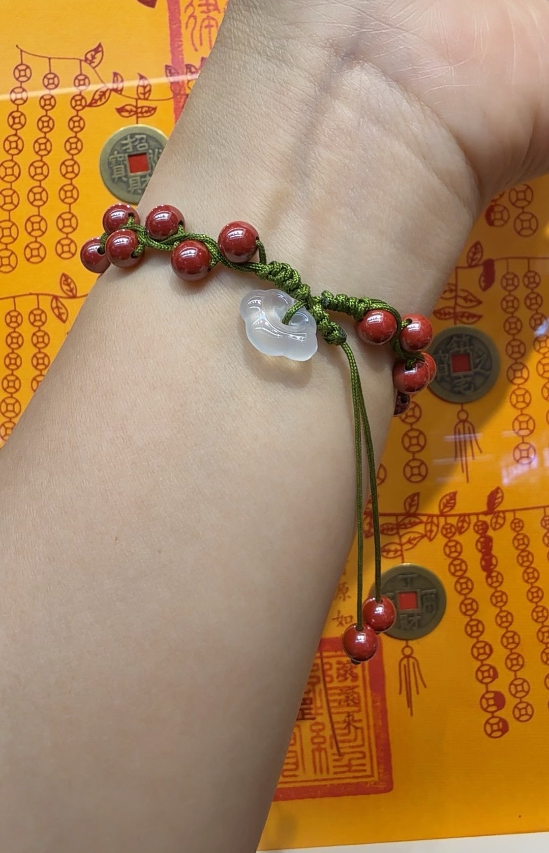 朱砂平安锁玉隋手串2025本命年帝王砂红手链七夕送女友礼物珠子详情图5