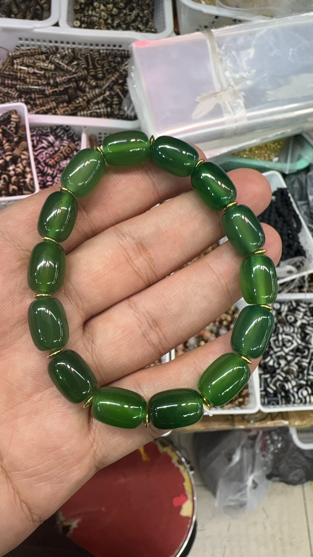 生哥玛瑙 碧绿手链 天然玛瑙手链 手串 碧绿手串