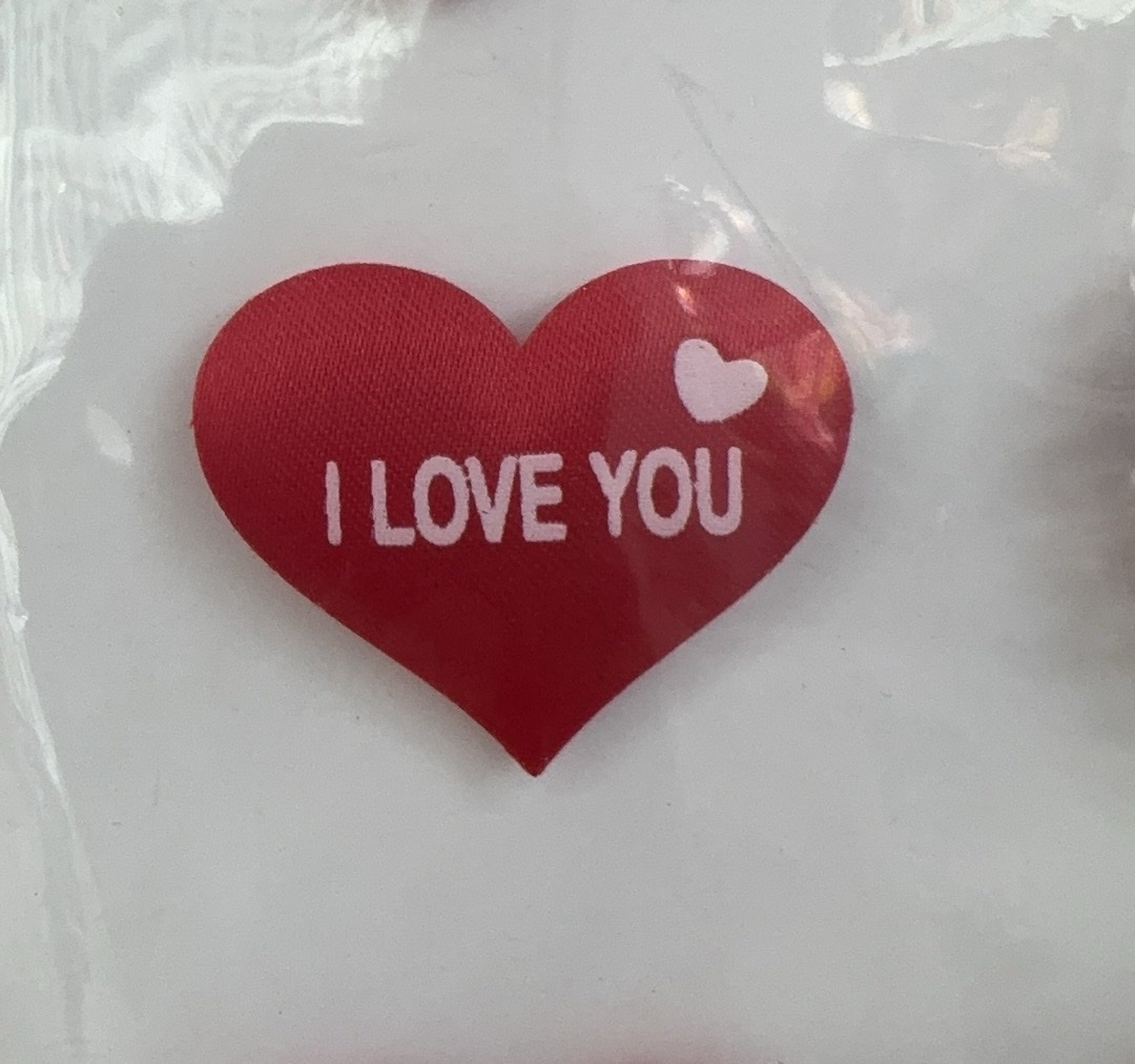 定制3.5公分光边桃心印字卡片手工DIY装饰礼品创意个性定制款，可来样定制产品图