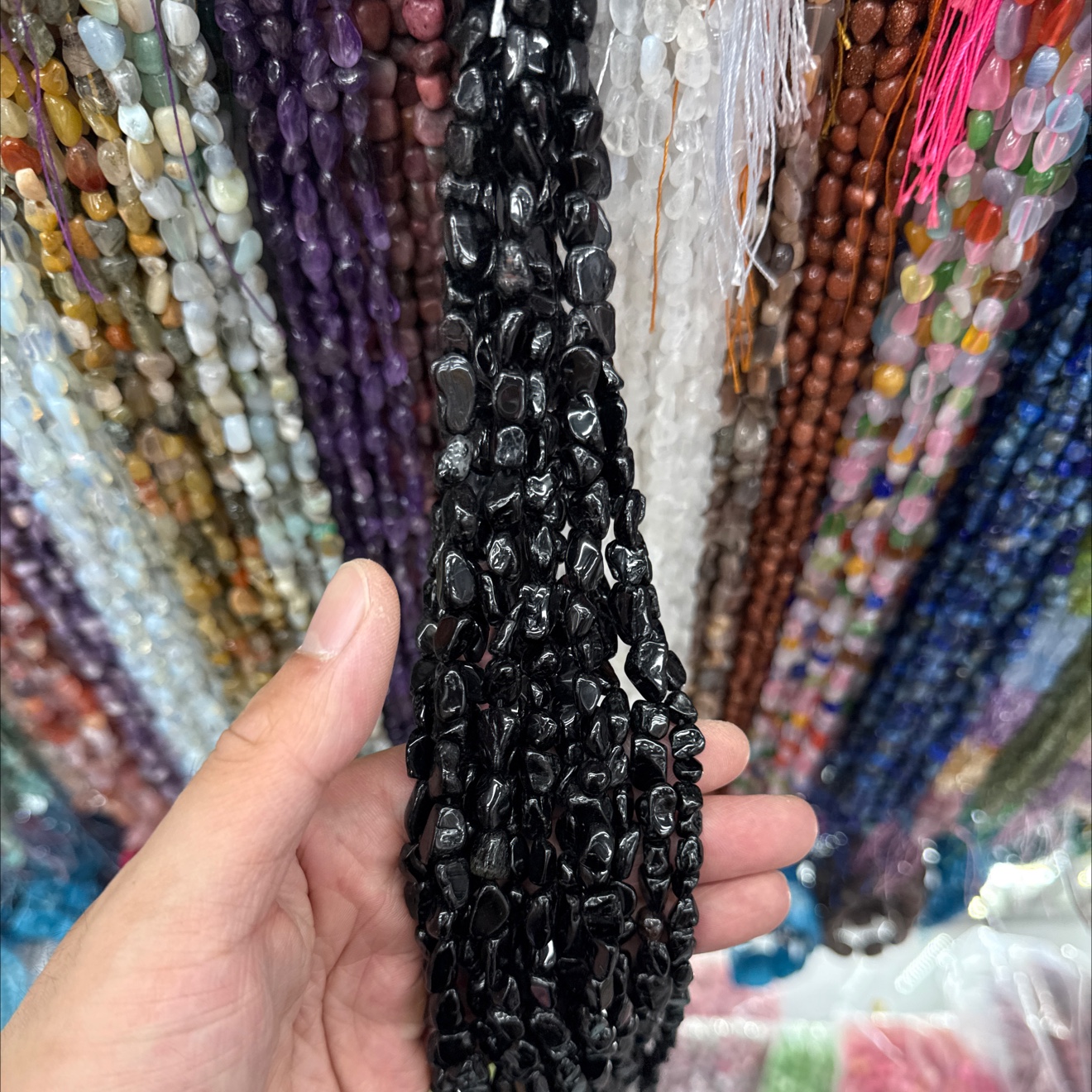 随形黑石DIY手链 独特设计 精美工艺 环保材料 手工制作 珠宝首饰