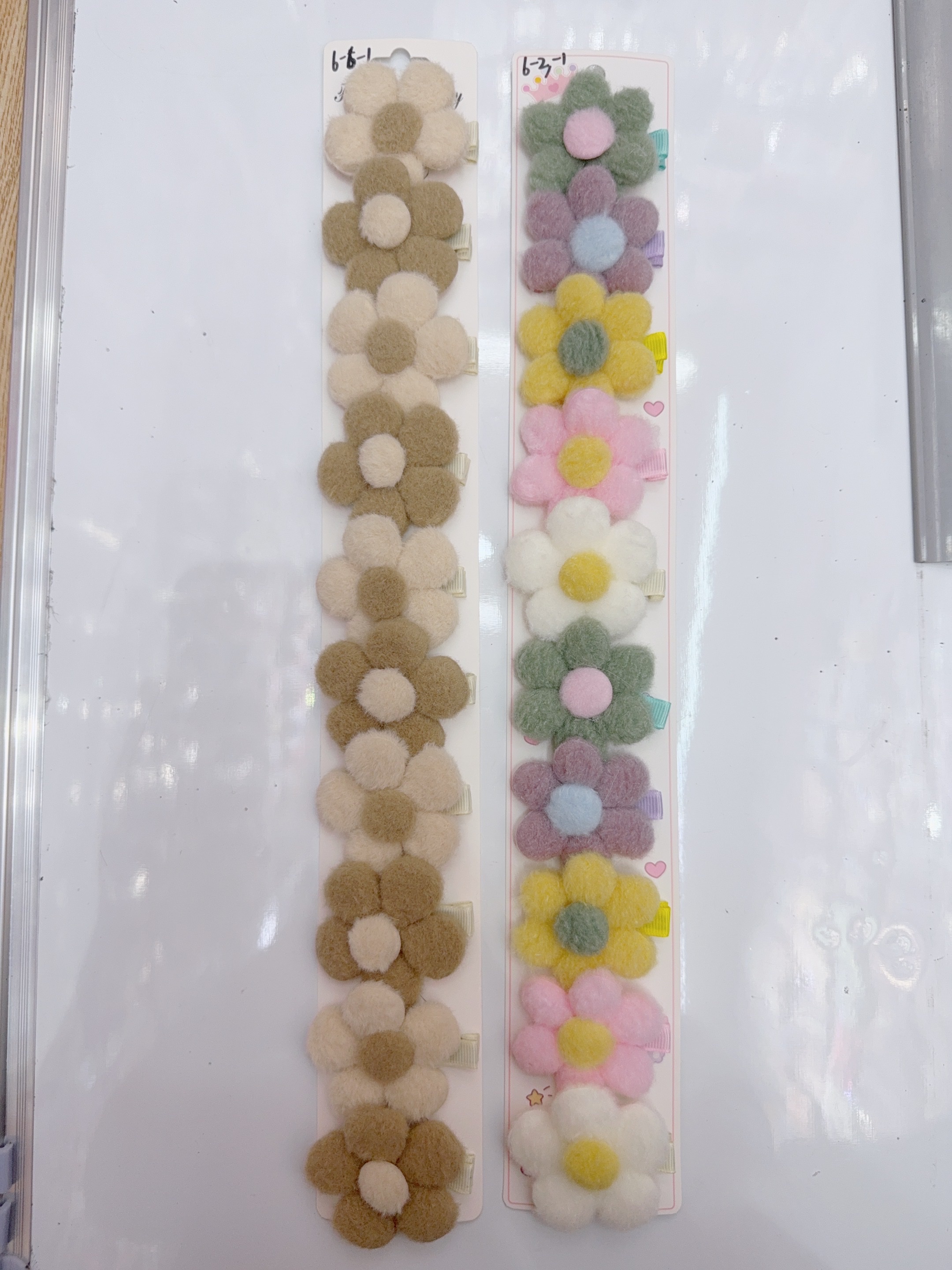 绒毛花韩版六瓣花太阳花DIY头饰装饰手工花朵发饰发夹包布夹不伤发毛绒花朵