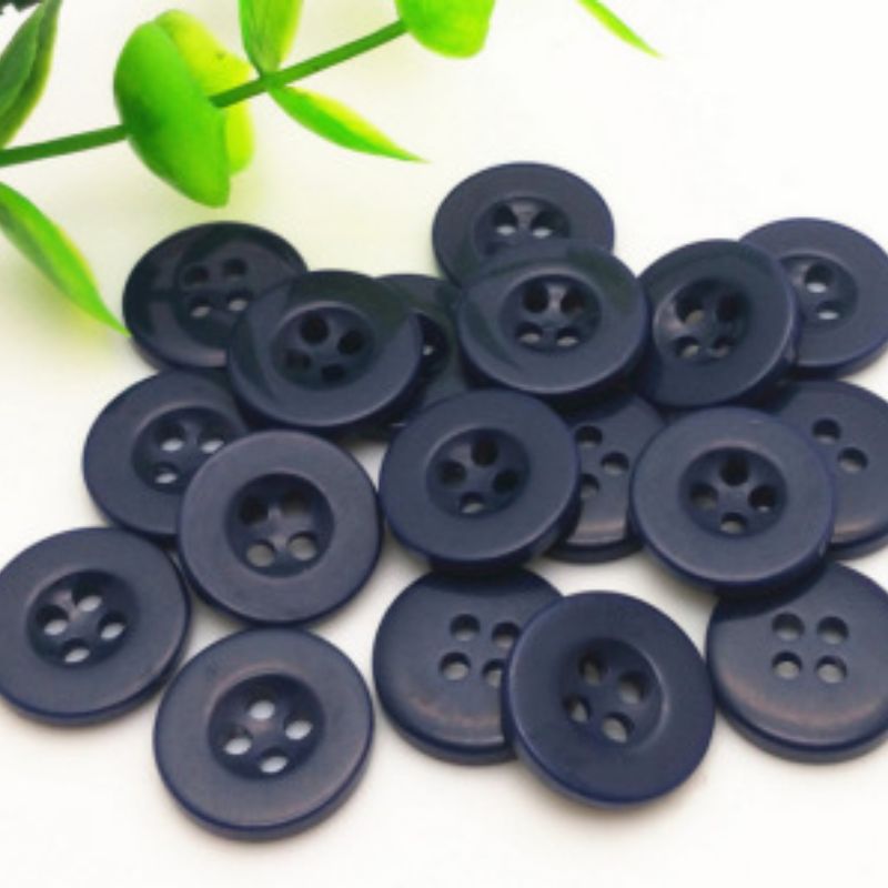 树脂纽扣环保黑白四眼宽边细边制服扣子二眼透明衬衫扣现货