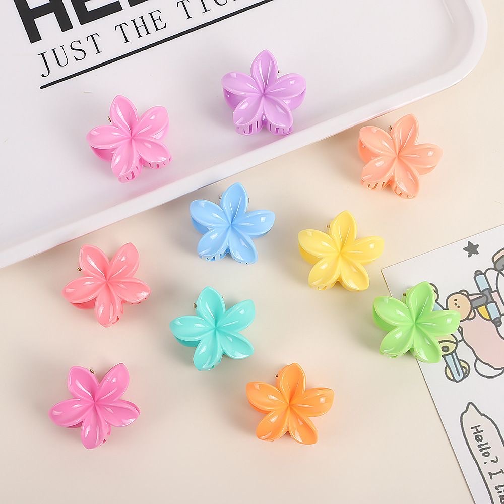 Bailey Accessories 2.2.5cm Korean style versatile hair clip, unique solid color frangipani claw clip, sweet macaron-colored shark clip hair accessory detail image 4