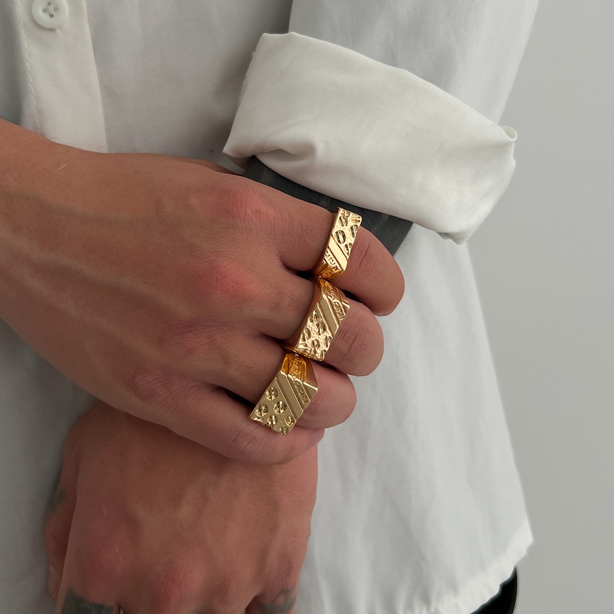 European and American style fashion ring S999 pure silver alloy oil drip design simple and individual accessory, a trendy alloy ring for both men and women detail image 2