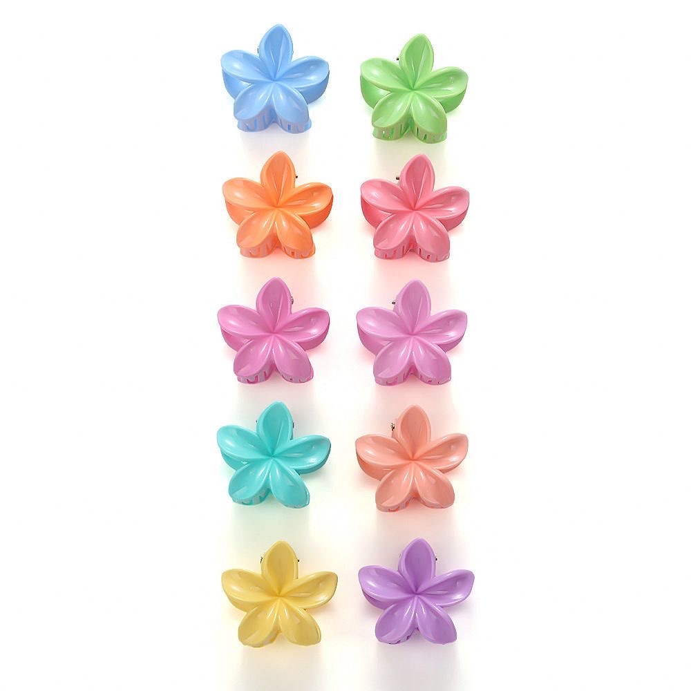 Bailey Accessories 2.2.5cm Korean style versatile hair clip, unique solid color frangipani claw clip, sweet macaron-colored shark clip hair accessory Item Picture