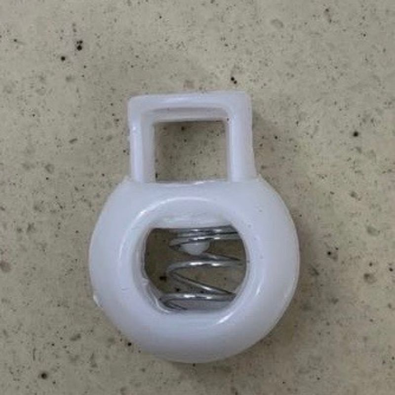 扣子高档塑料吊钟收紧扣弹簧扣松紧调节扣定绳扣穿绳扣白色现货厂家直销