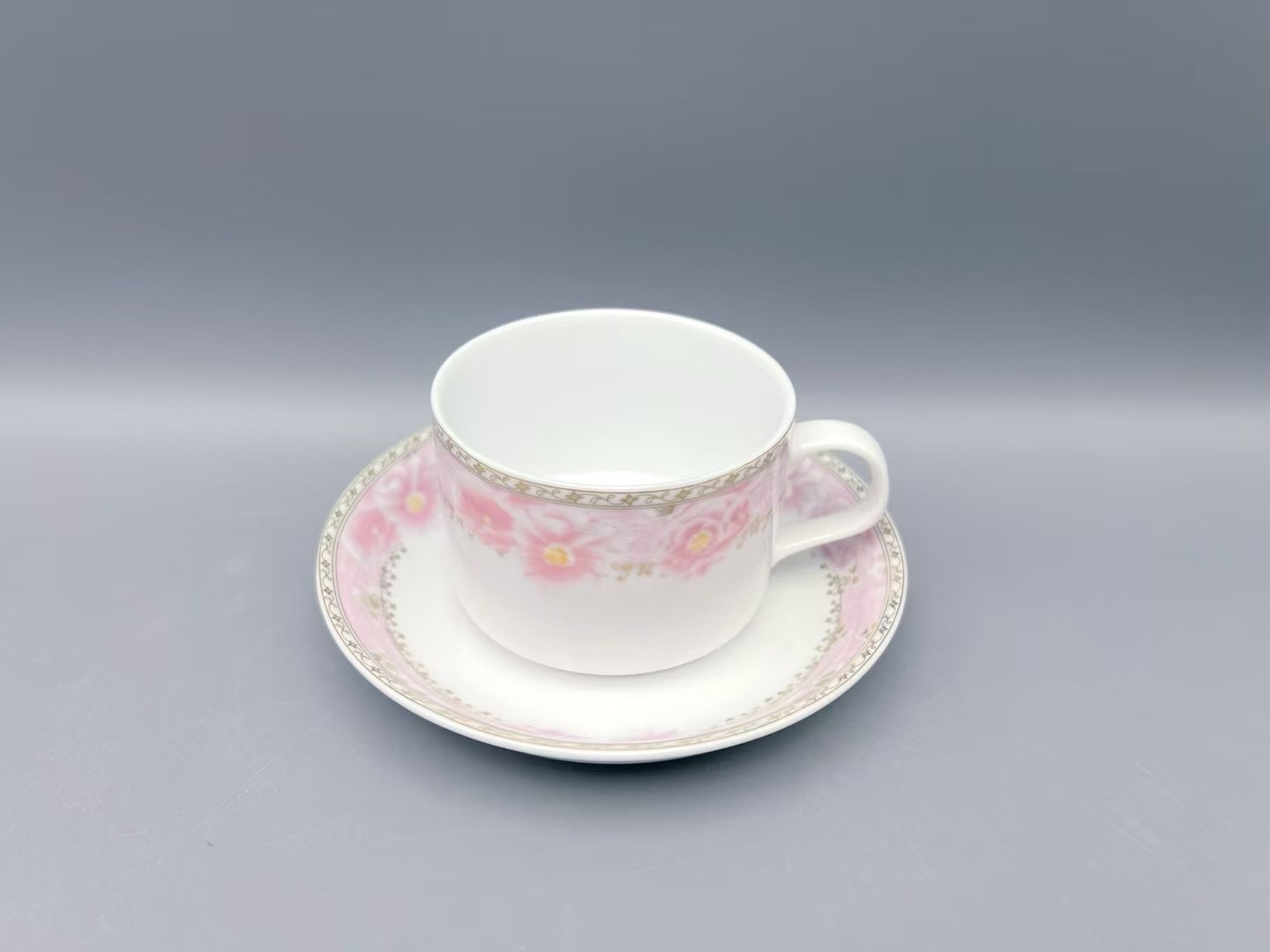 方圆陶瓷青花瓷碎花系列咖啡杯碟产品图