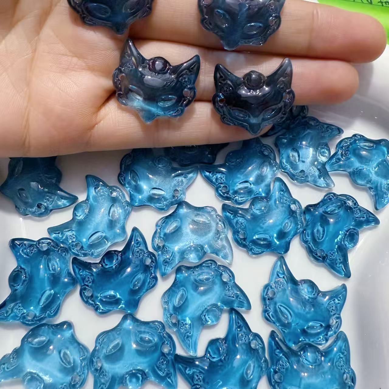 琉璃狐狸手串配件 狐狸面具diy饰品项链首饰项链白底实物图