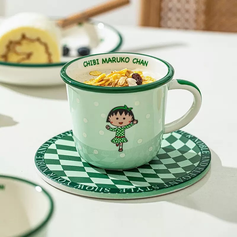 Sakura Maruko-chan Cute Tableware Set, Children's Tableware set, Creative Birthday Gift Box, Ceramic handicrafts, Ceramic gifts, Ceramic children's gifts Specification image