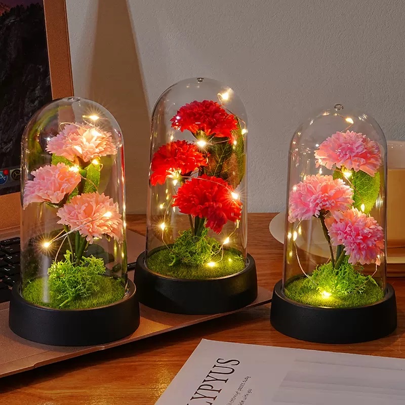 Glass-covered plastic flower figurine ornament Application Scenario