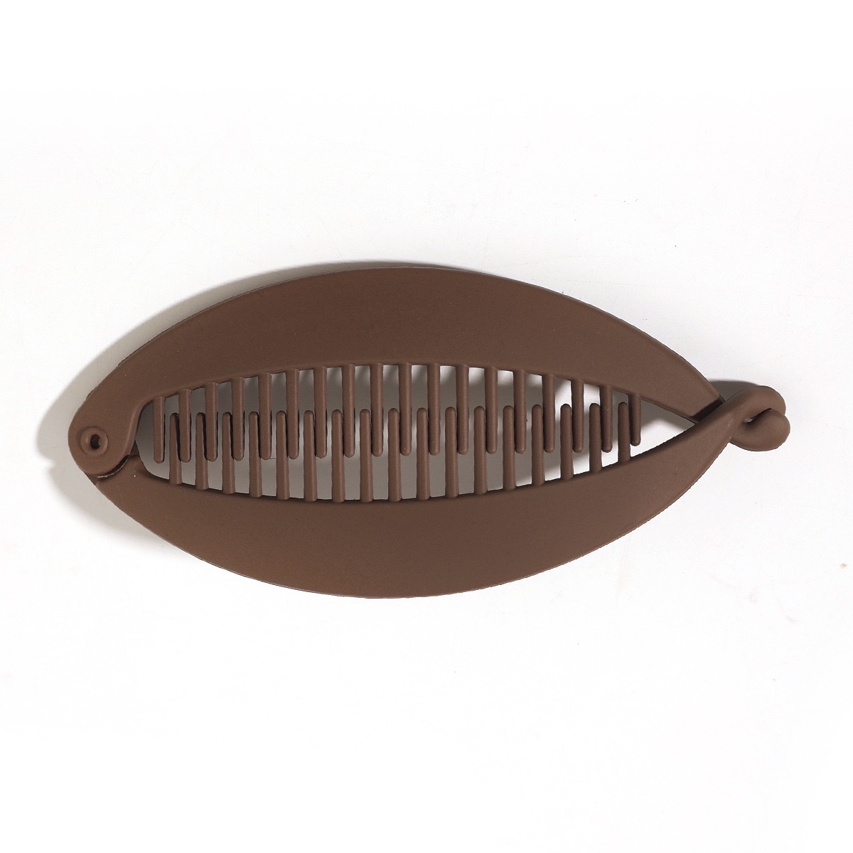 Simple and elegant, solid-color rubber paint fish-shaped, toothed, anti-slip ponytail hair clip, clasp flat hair clip headwear detail image 6