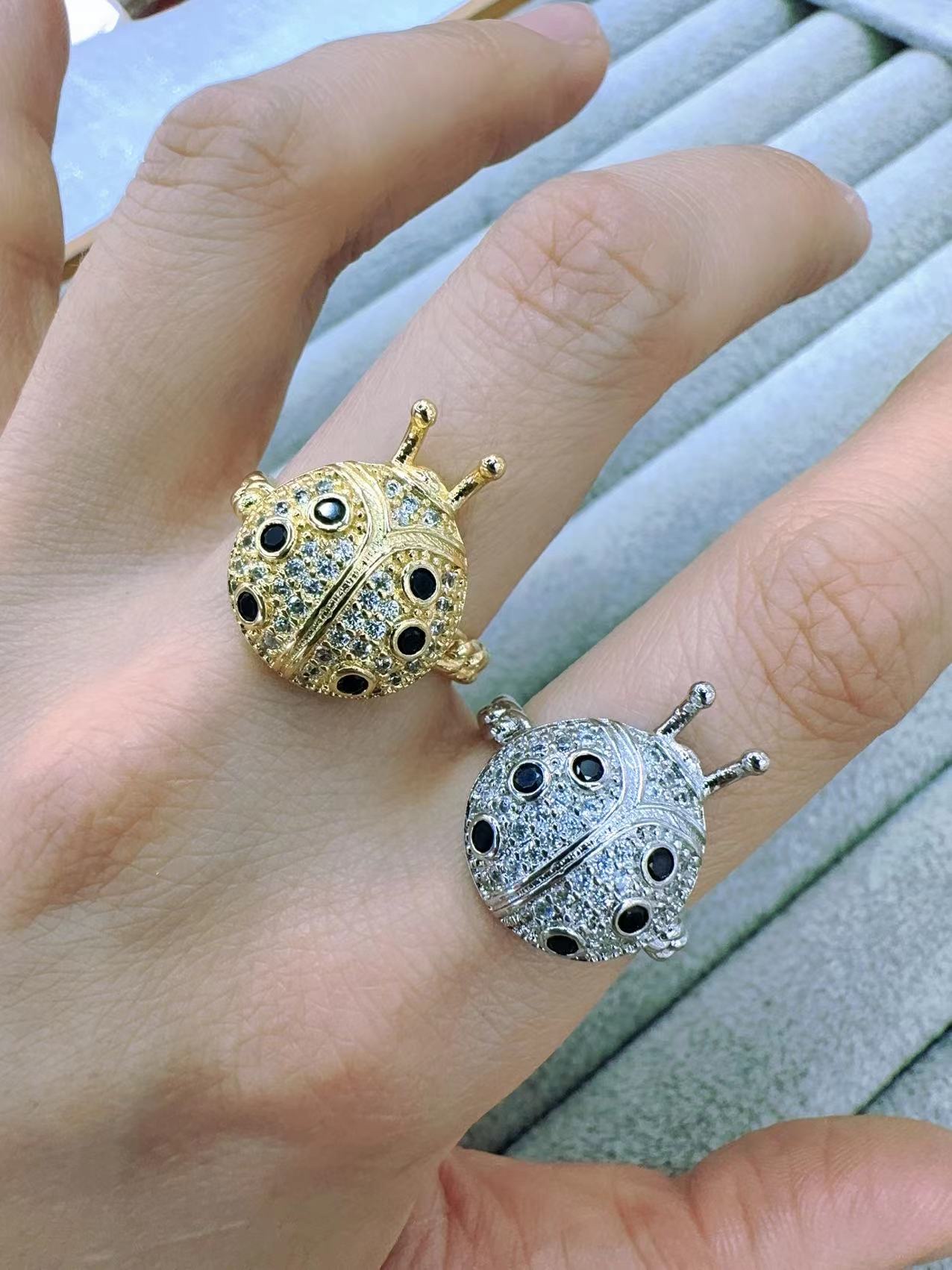 New insect ring two-color style ladybug 🐞 ring