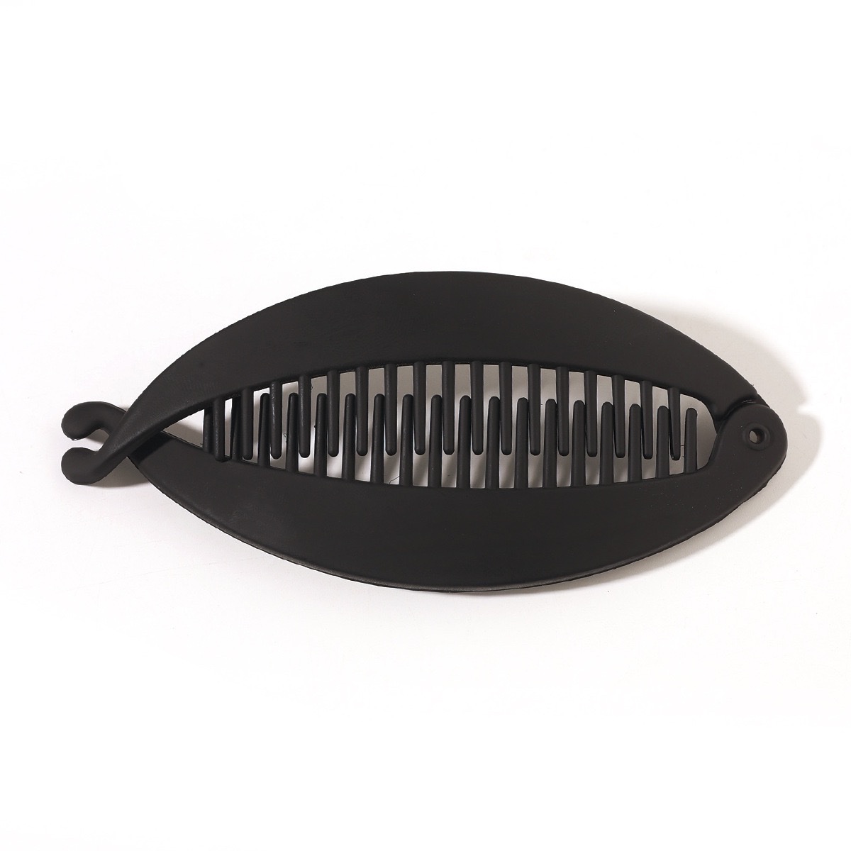 Simple and elegant, solid-color rubber paint fish-shaped, toothed, anti-slip ponytail hair clip, clasp flat hair clip headwear detail image 5