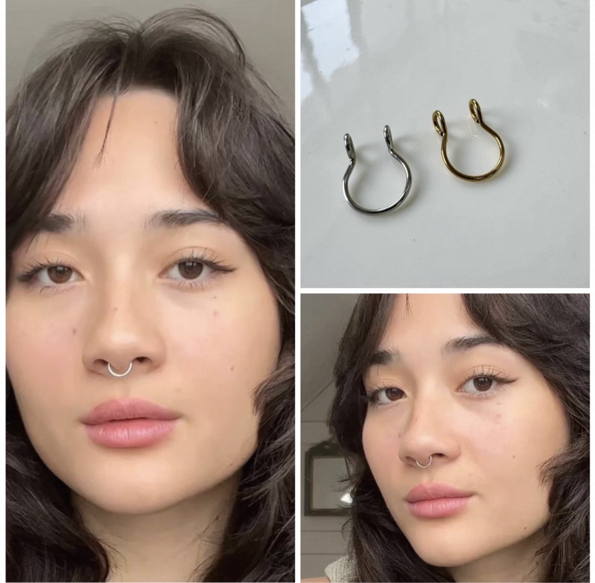 无需打孔简约无洞鼻环假鼻中隔鼻夹钛钢不掉色欧美辣妹风个性穿刺饰品鼻钉