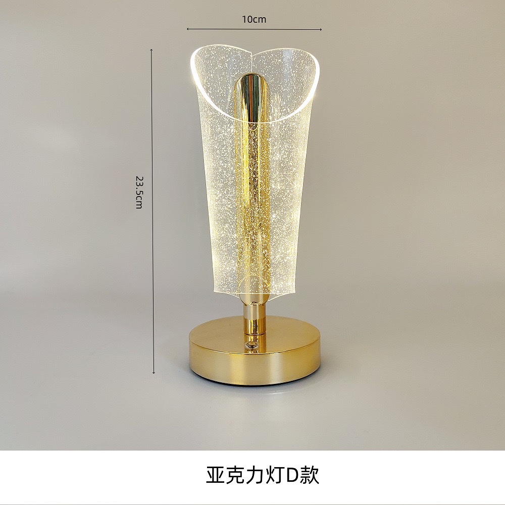 New cross-border acrylic table lamp, creative, modern and simple decoration, high-end bedside, ambient sensing, bedroom night light, small night light, ambient light details Picture