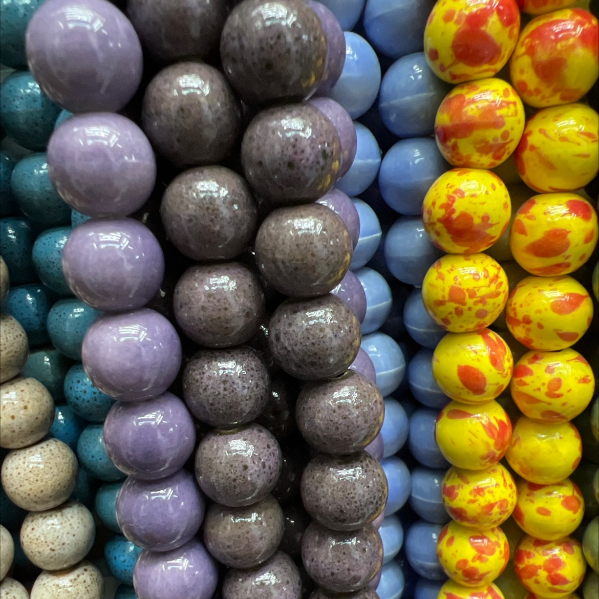 厂家直销网红陶瓷圆珠异形珠花色珠子手链项链DIY