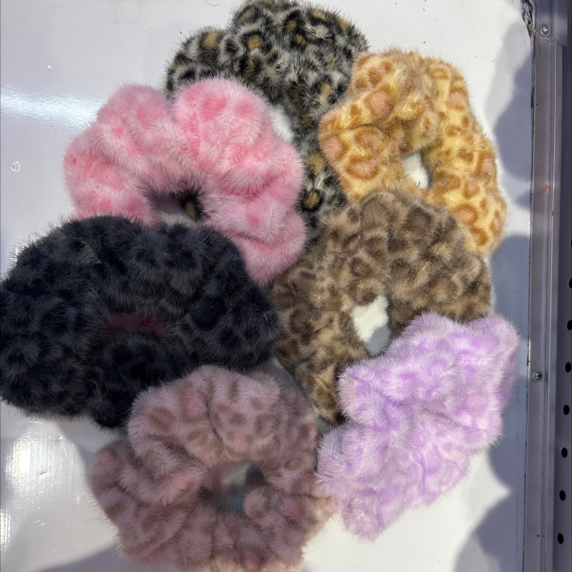 豹纹貂兔毛毛圈，时尚流行女孩必备发饰