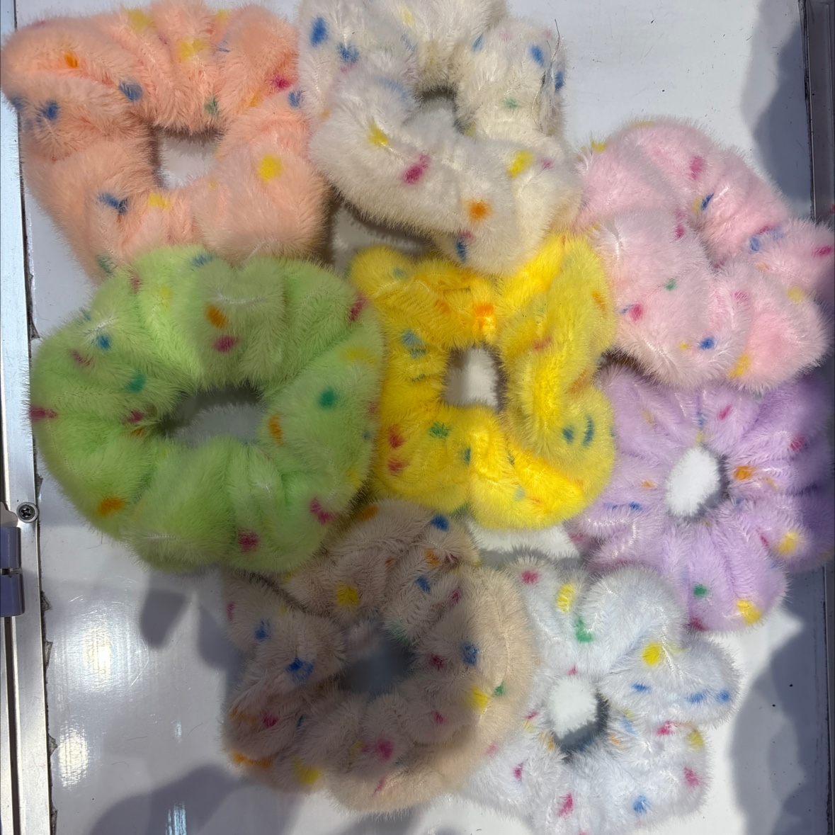 点子貂兔毛毛圈，时尚超柔女孩子萌达达发圈