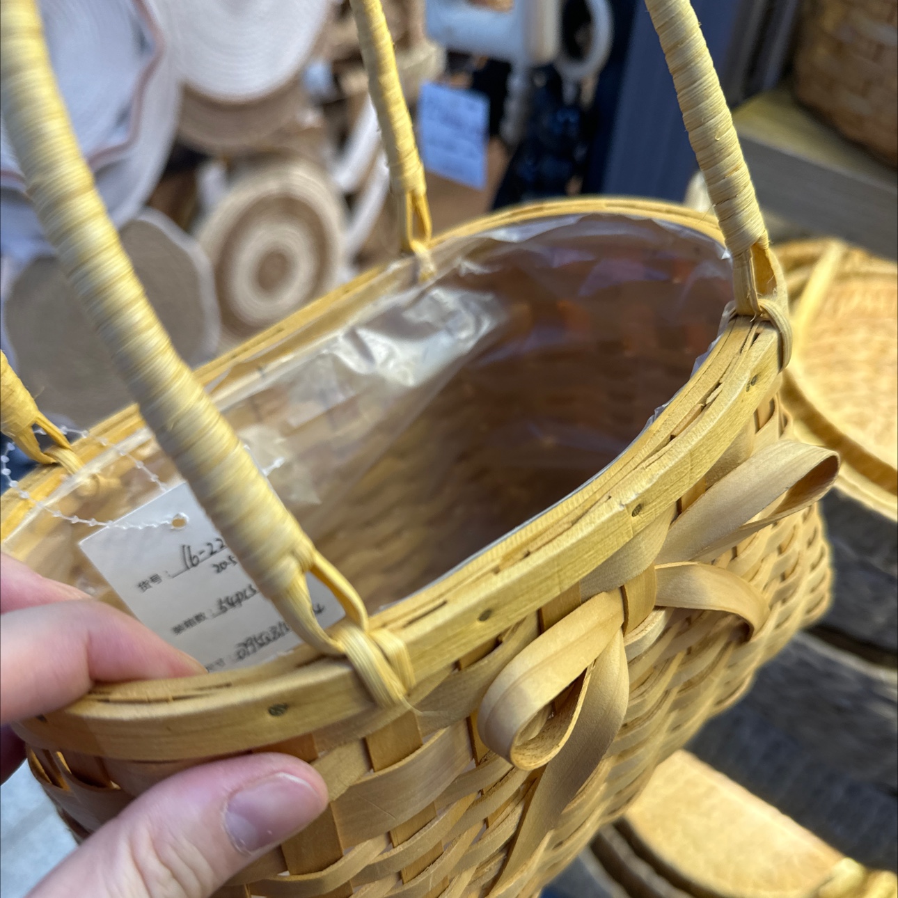 木片编织竹编篮花篮仿真花装饰编织篮多功能家居摆件创意手工艺品产品图