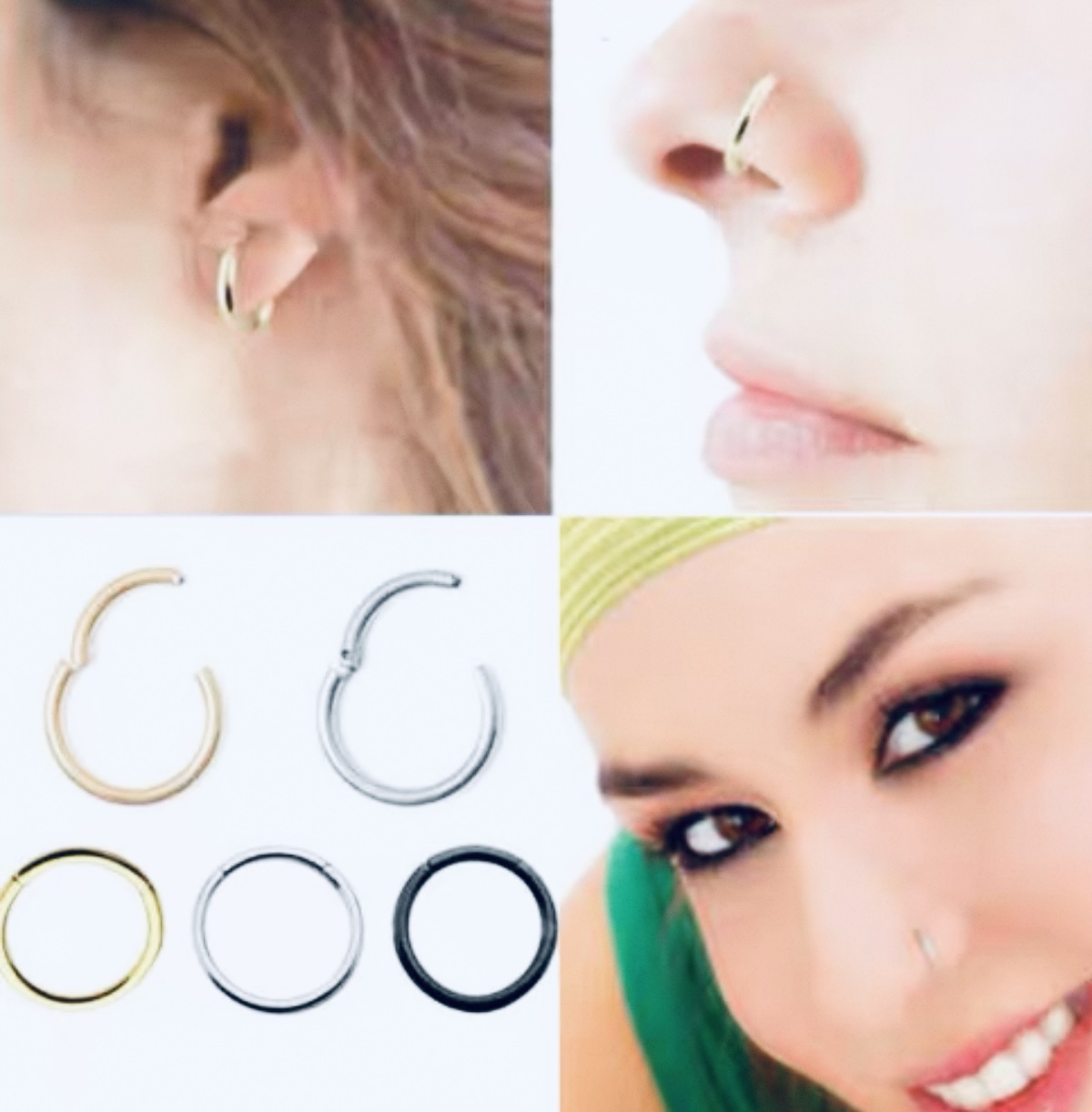 高品质钛钢耳圈耳环边缘耳骨环素圈唇环鼻环鼻中隔环养耳洞防过敏欧美朋克穿刺饰品