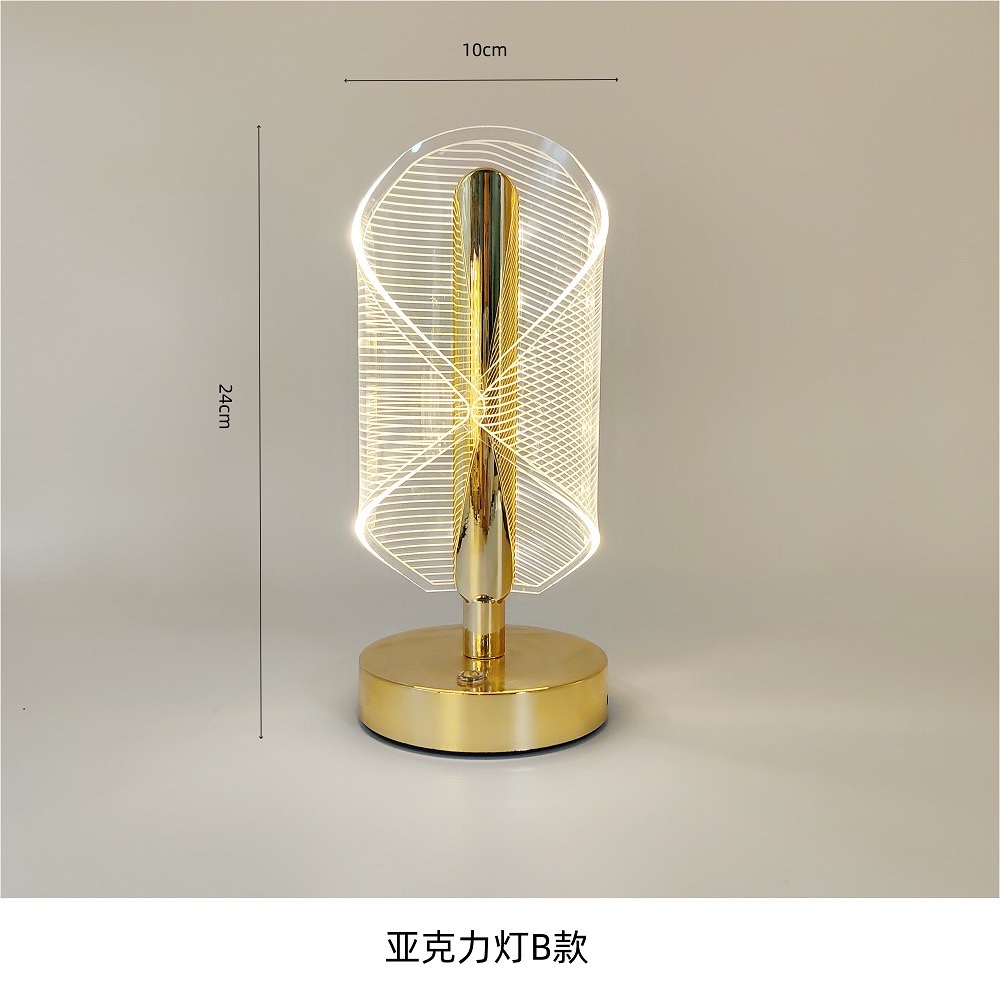 New cross-border acrylic table lamp, creative, modern and simple decoration, high-end bedside, ambient sensing, bedroom night light, small night light, ambient light detail image 8